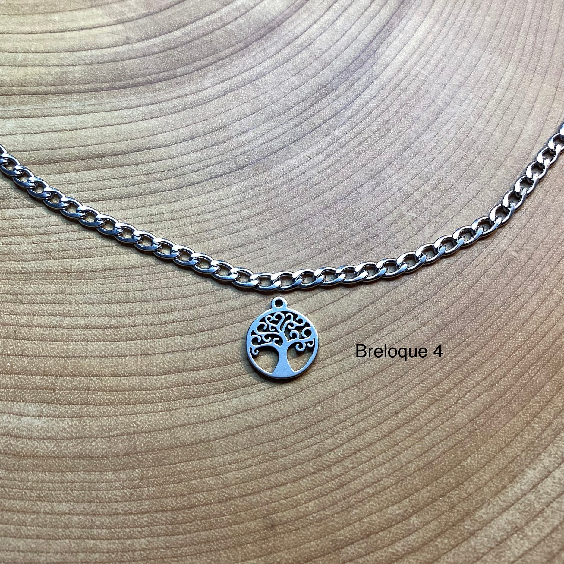 Bracelet en inox avec breloques au choix