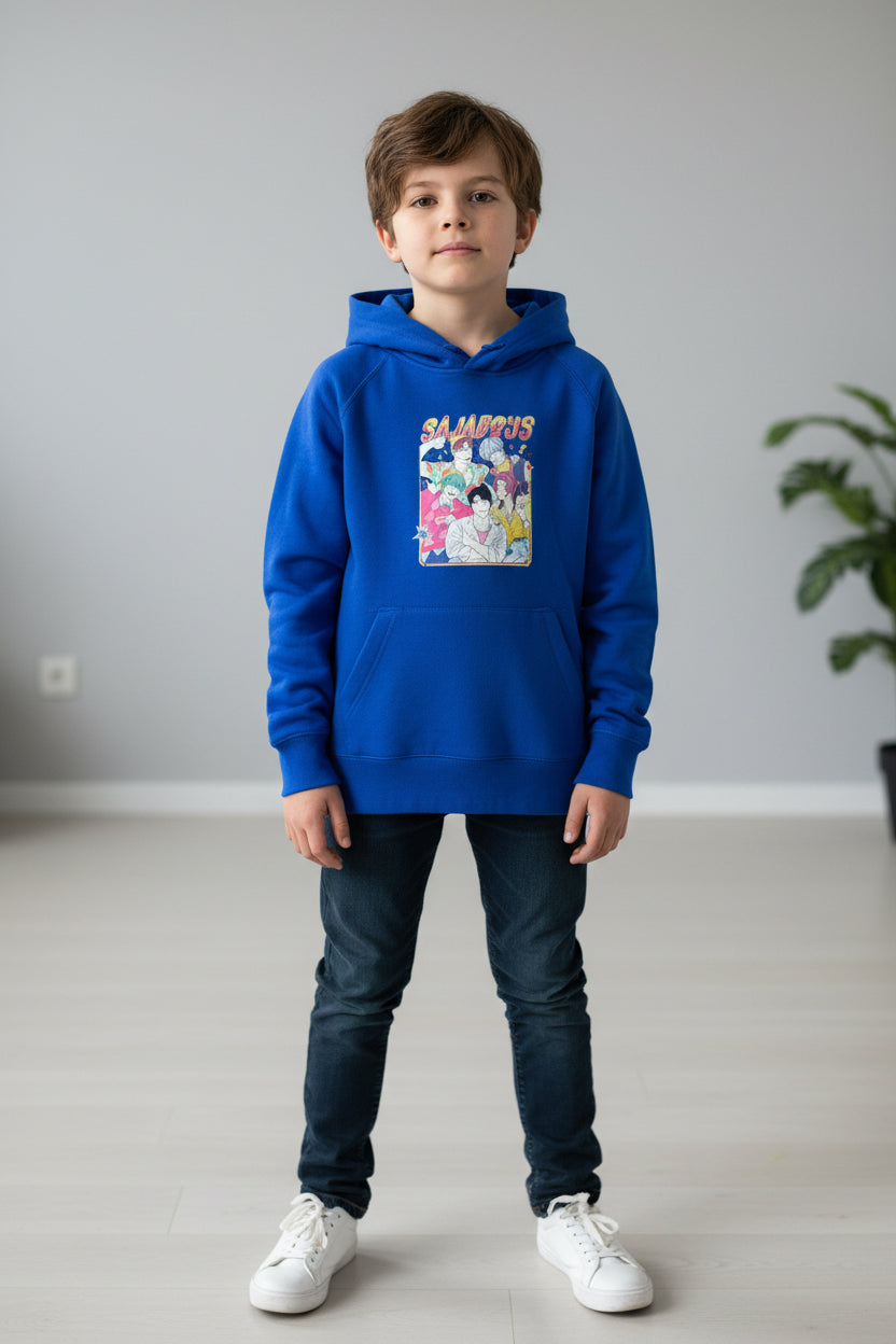 Hoodie chanteur pop junior médium bleu