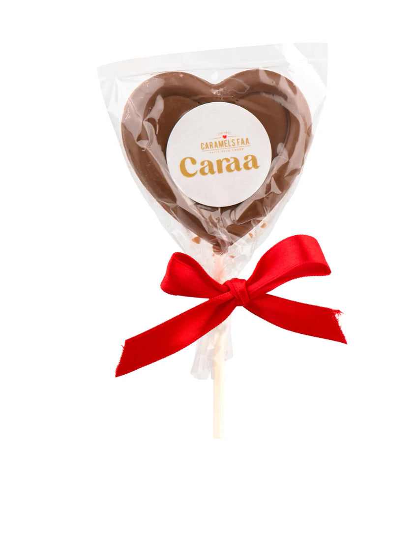 Sucettes au chocolat en forme de cœur
