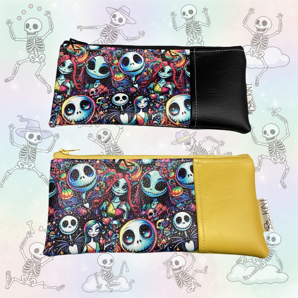 Pochette/porte billet squelette personnage