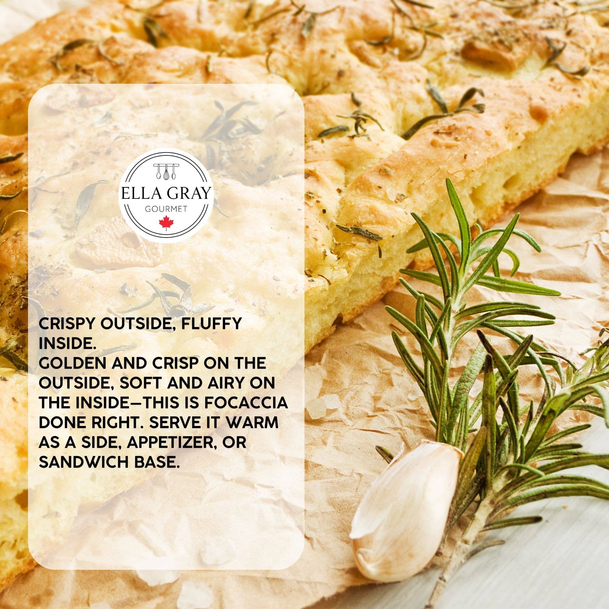 Mélange de focaccia à l'ail et au romarin