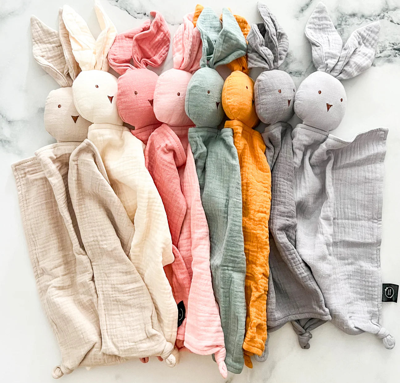 Muslin rabbit comforter/teddy bear