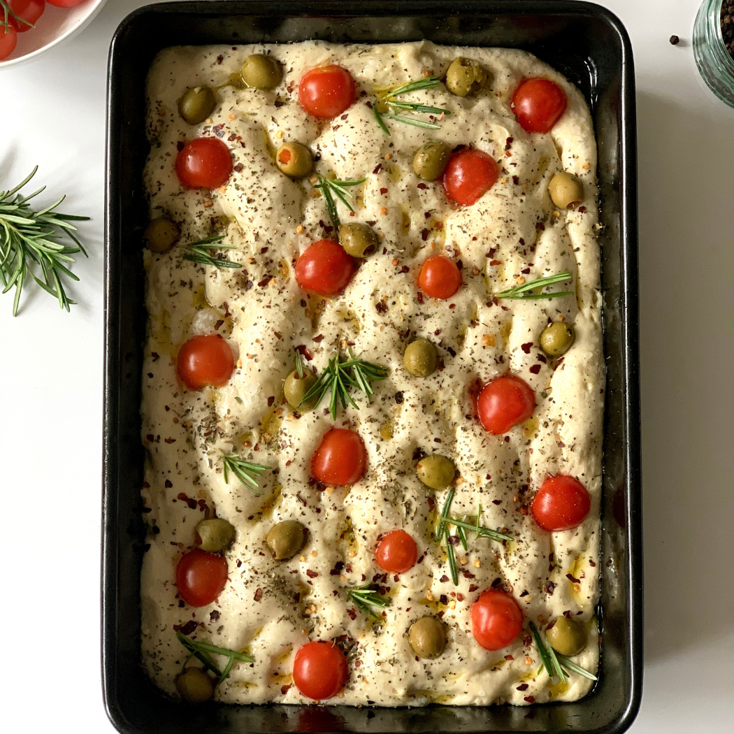 Mélange de focaccia à l'ail et au romarin