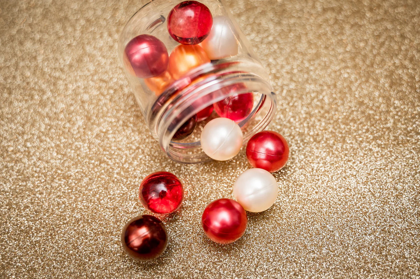 Pot de perles de bain