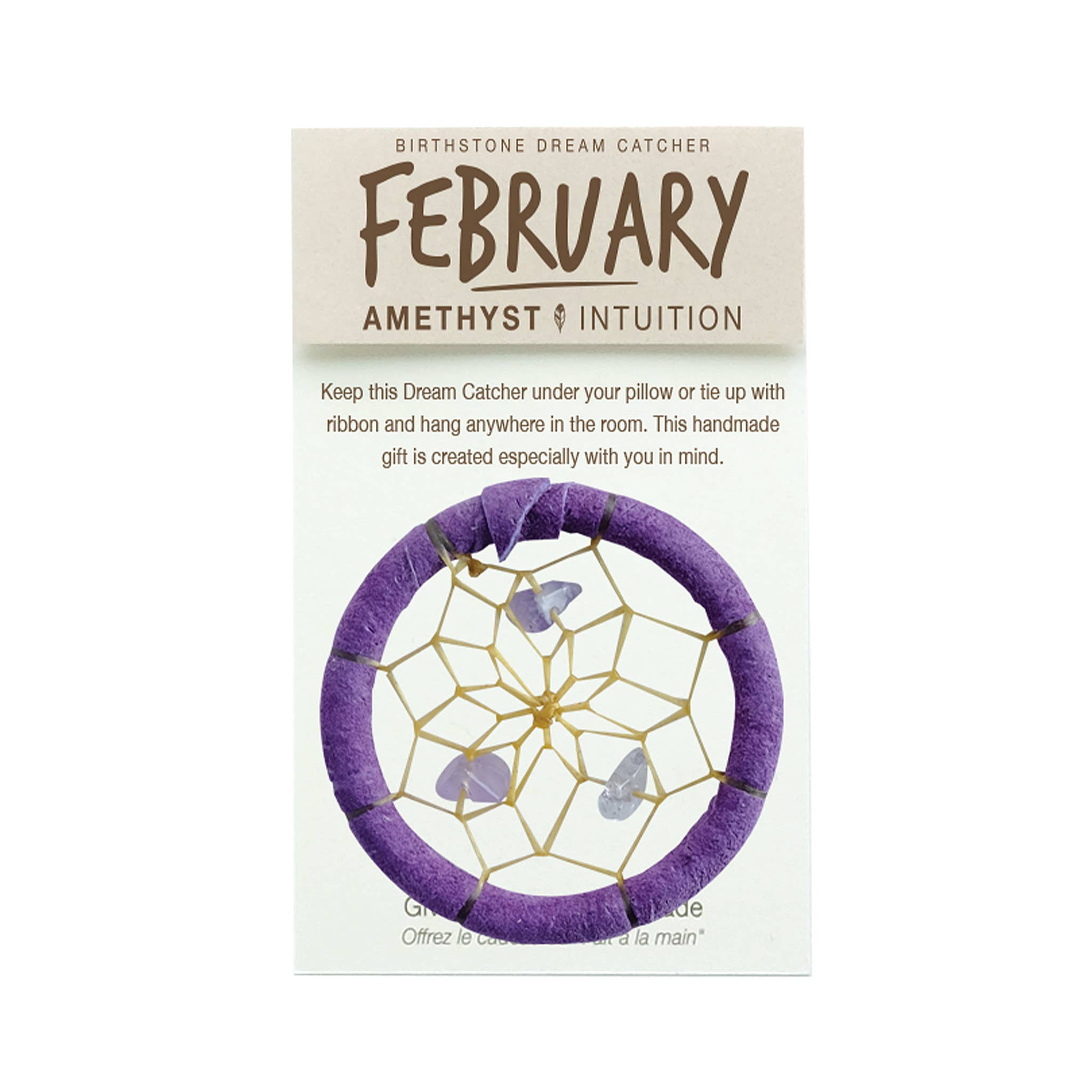Attrape-rêves Birthstone de 1,5 pouces pour février