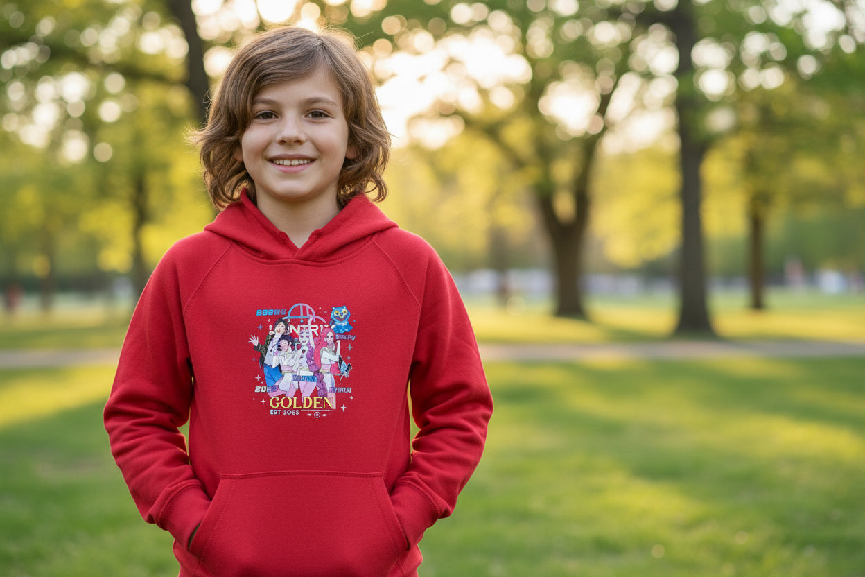 Hoodie chanteurs pop demon junior médium rouge