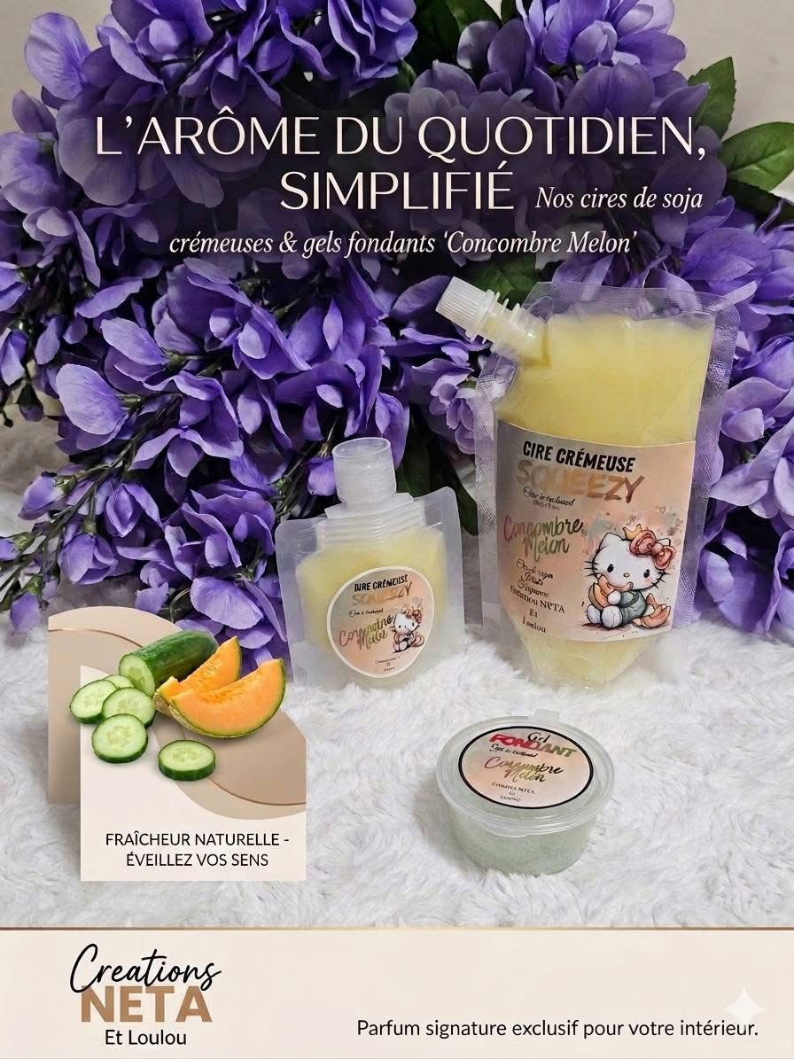 Cire crémeuse à réchaud squeeze concombre et melon