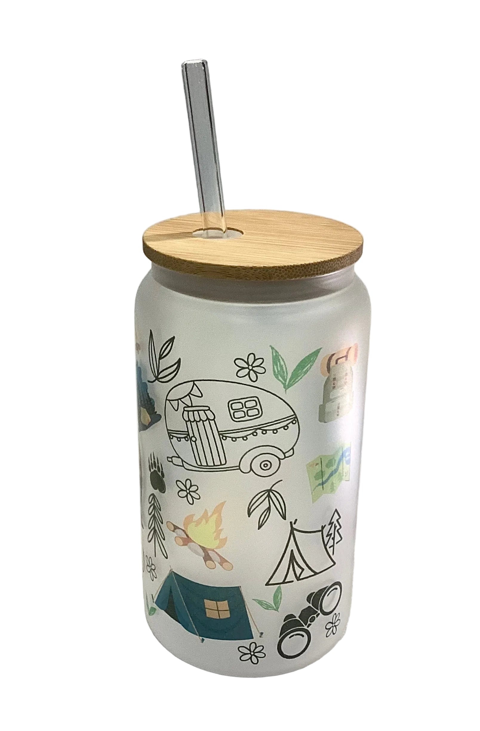 Verre avec couvercle en bois