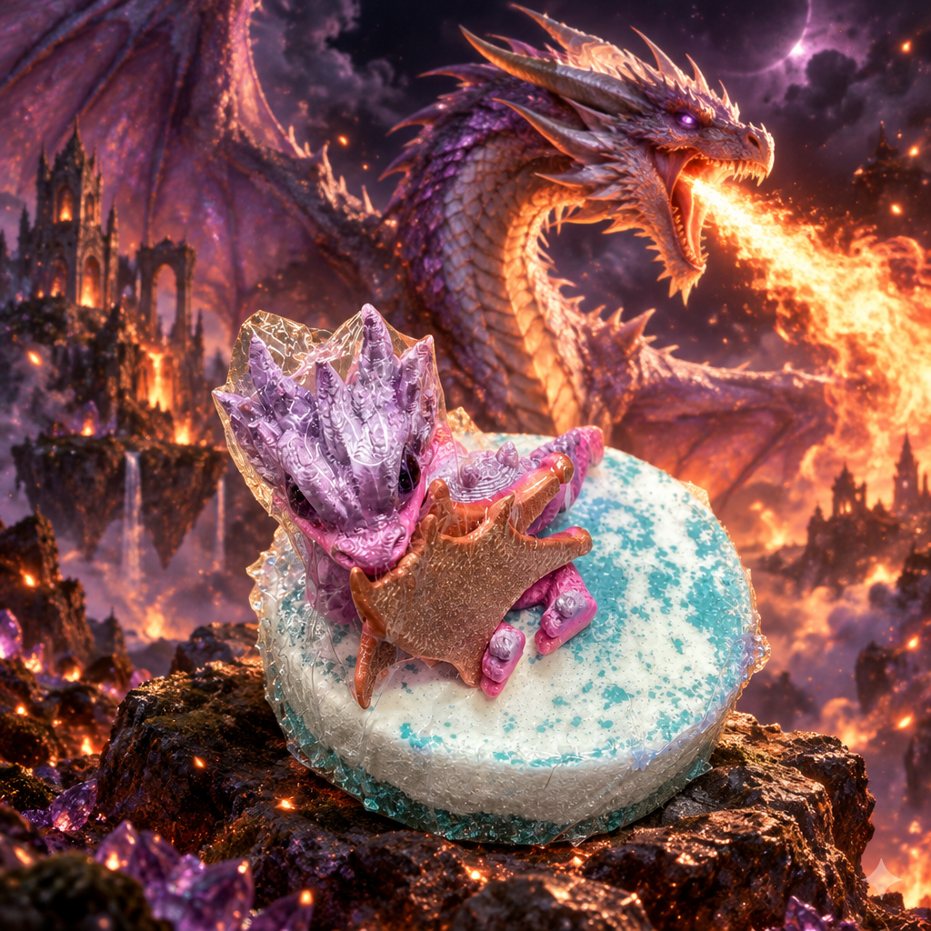 Bombe de bain avec jouet dragon articulé
