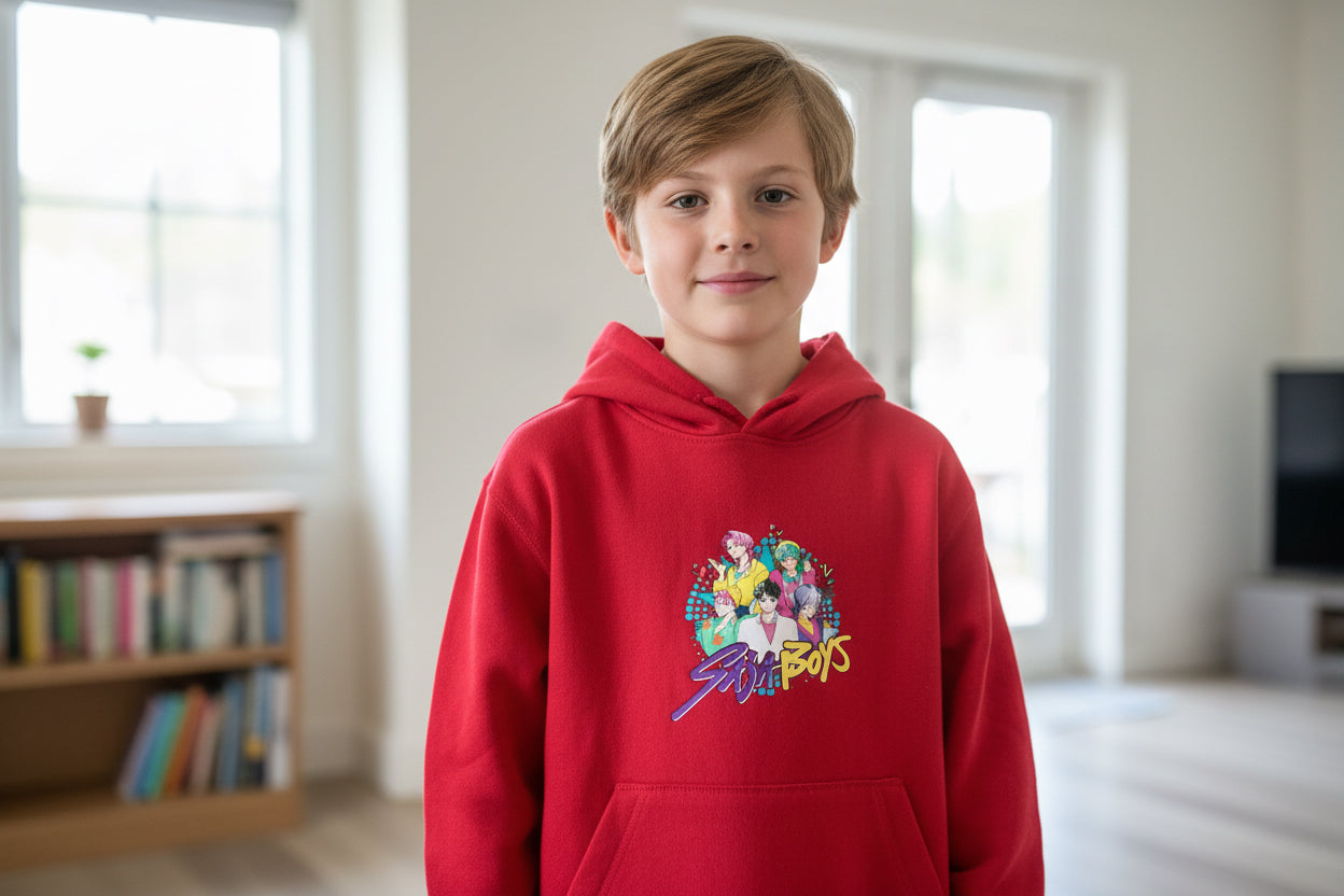 Hoodie chanteur pop junior médium rouge