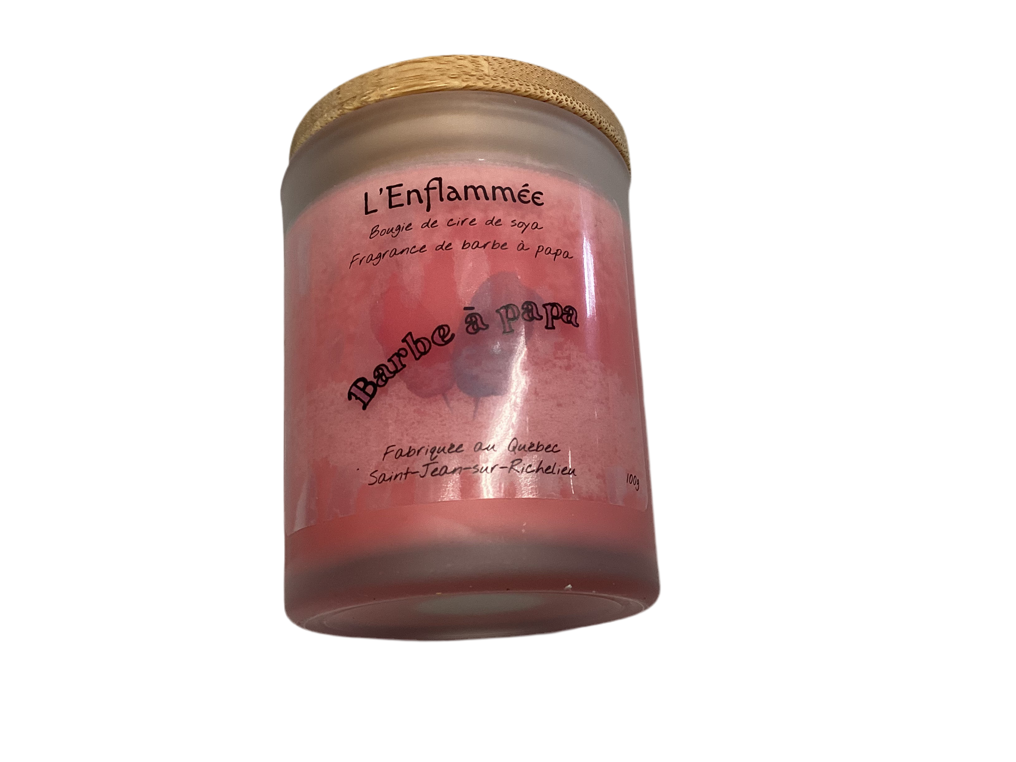 Bougie de soya barbe à papa