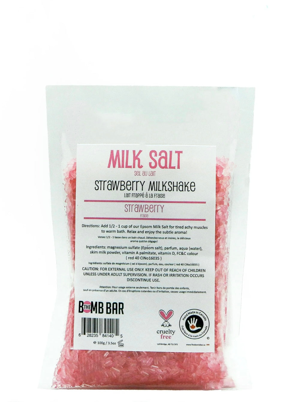 Sel de bain lait frappé à la fraise