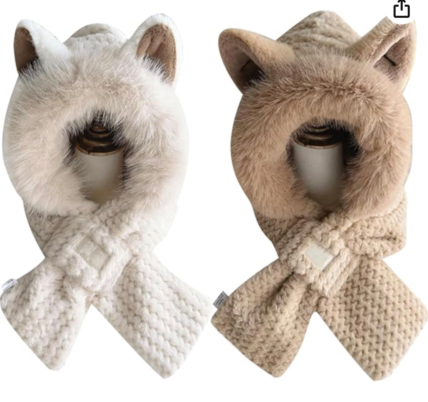 Chapeau foulard avec oreilles très doux