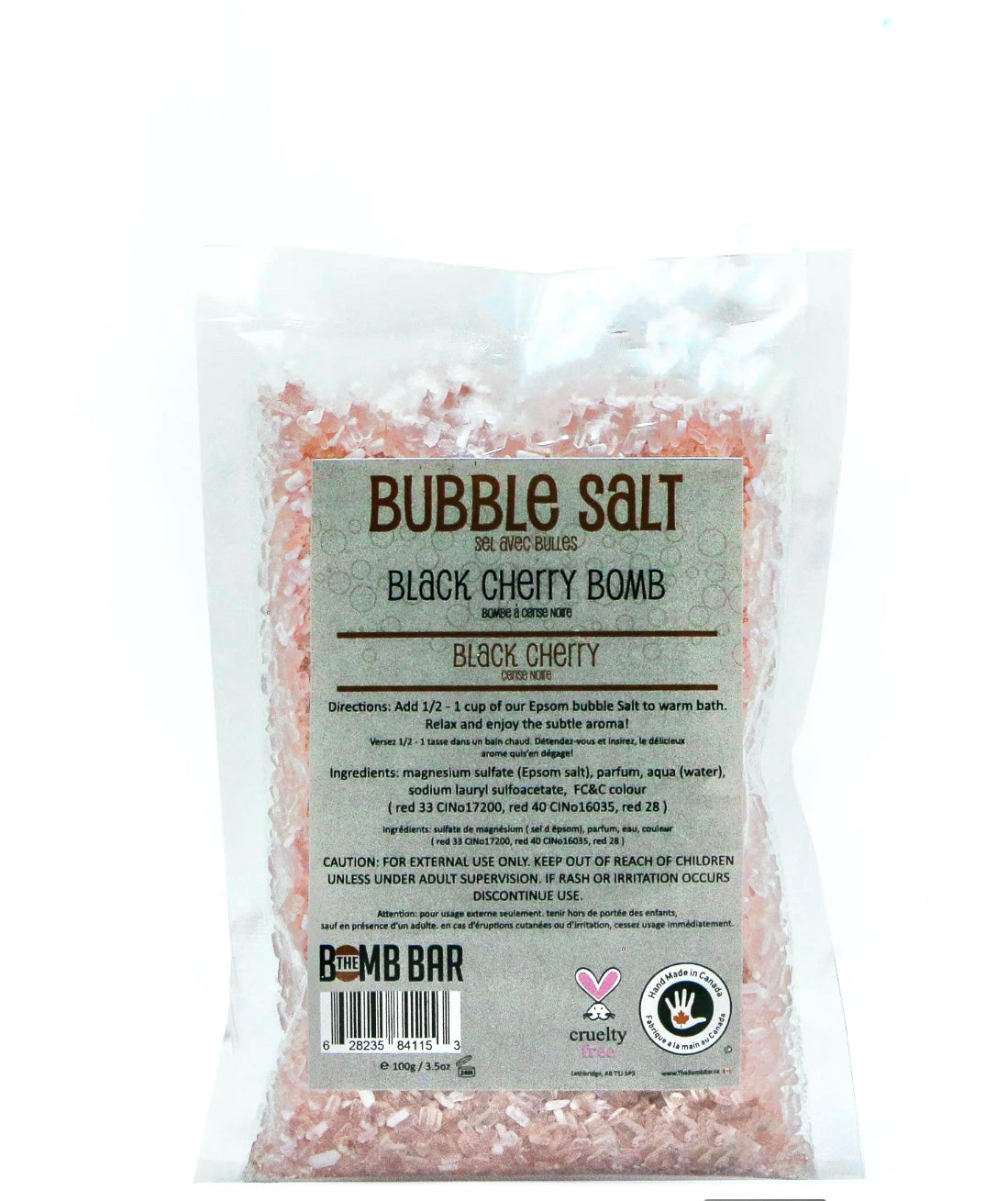 Sel de bain moussant bombe à la cerise noir