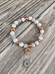 Bracelet en pierres diverses avec parements en inox
