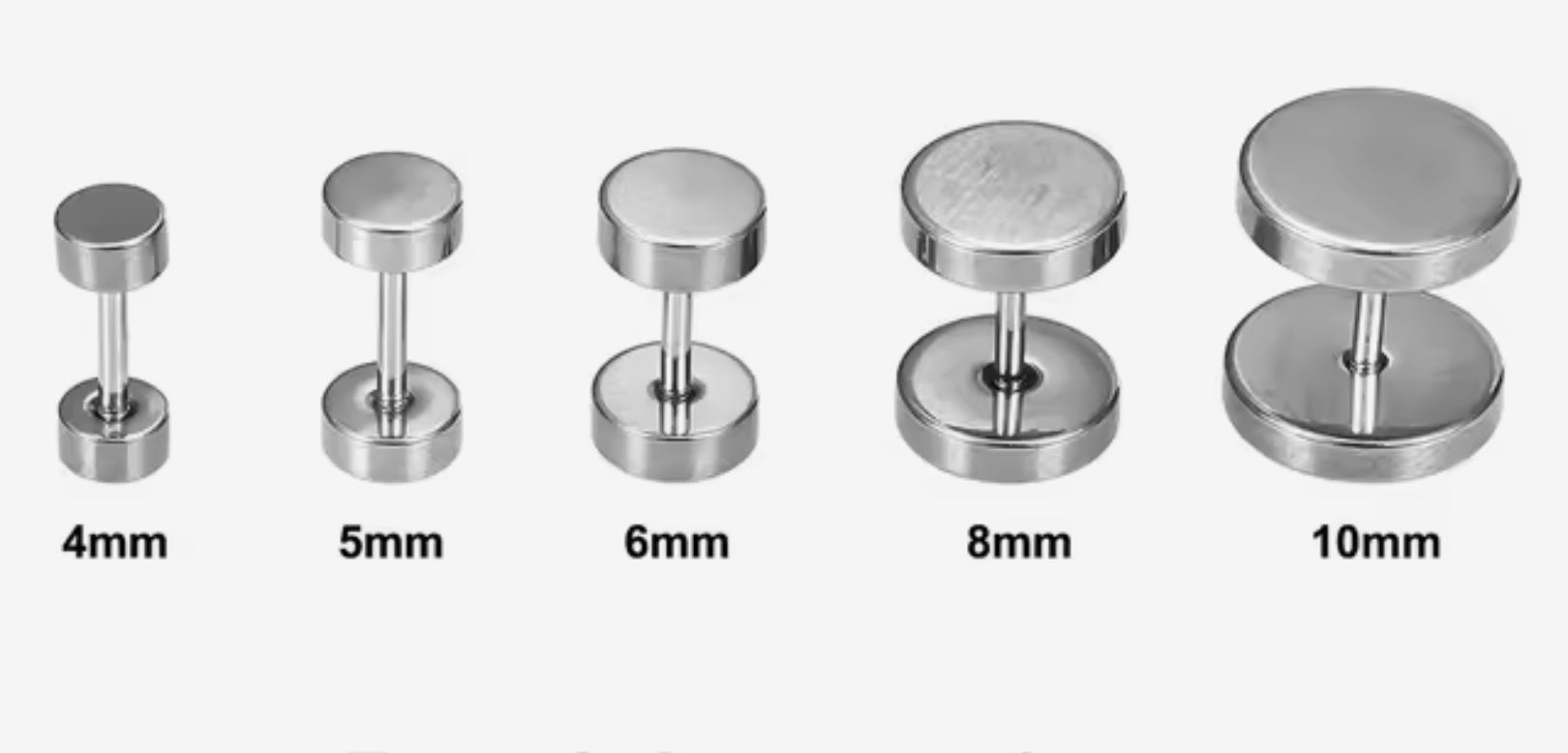 Boucles d’oreilles à vis en inox