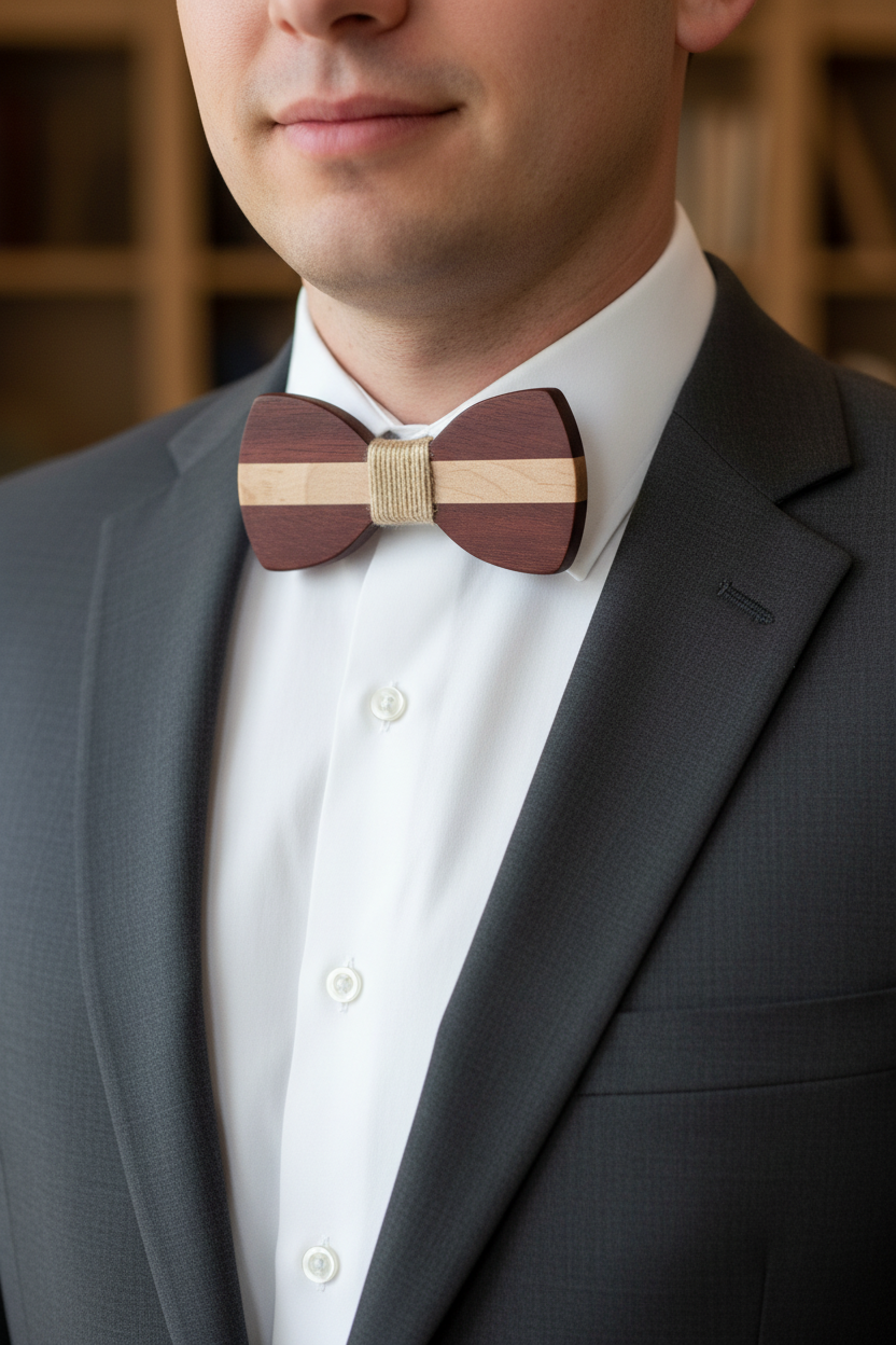 Noeud papillon en bois