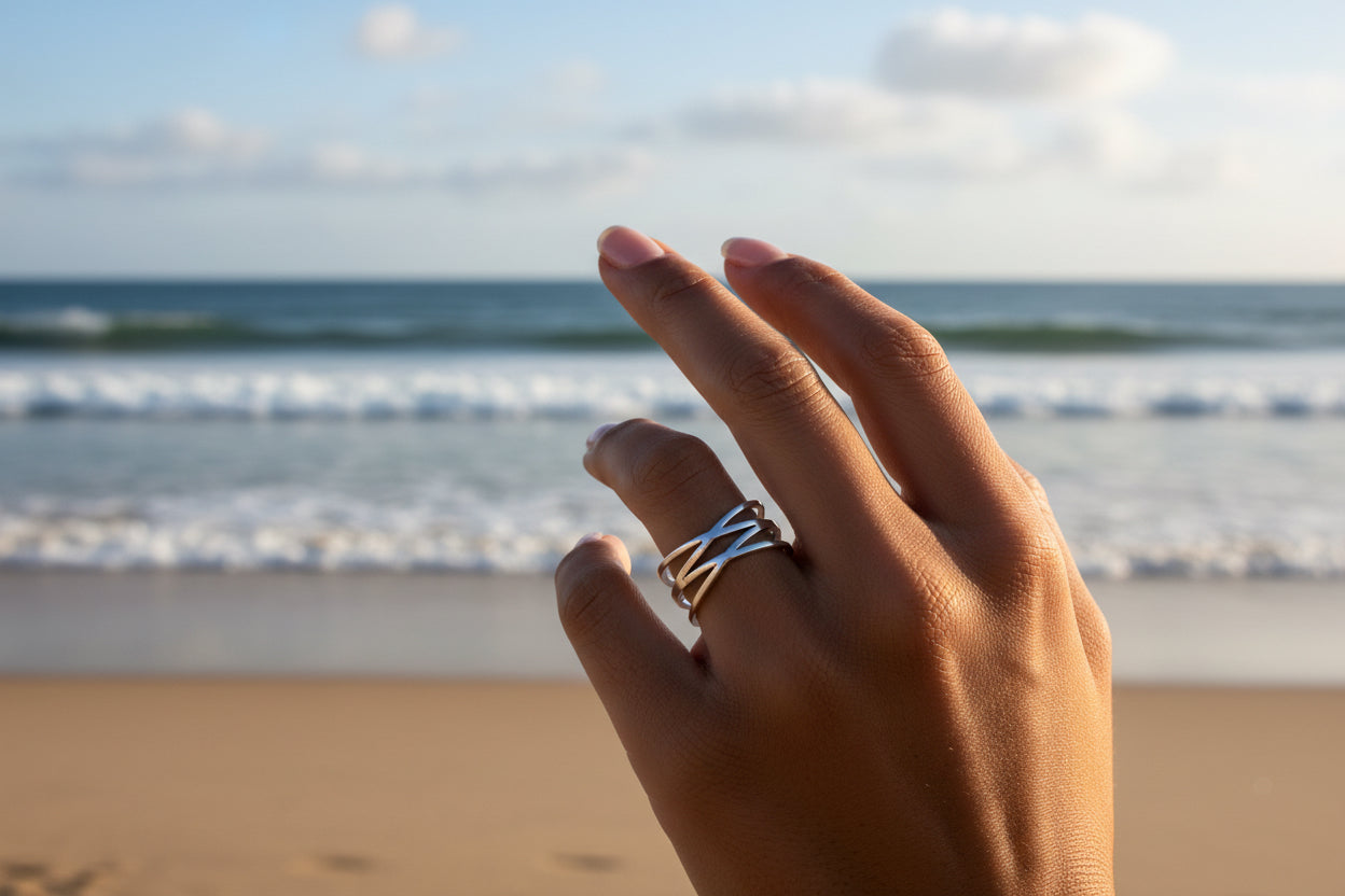 Bague multi rang minimaliste en inox