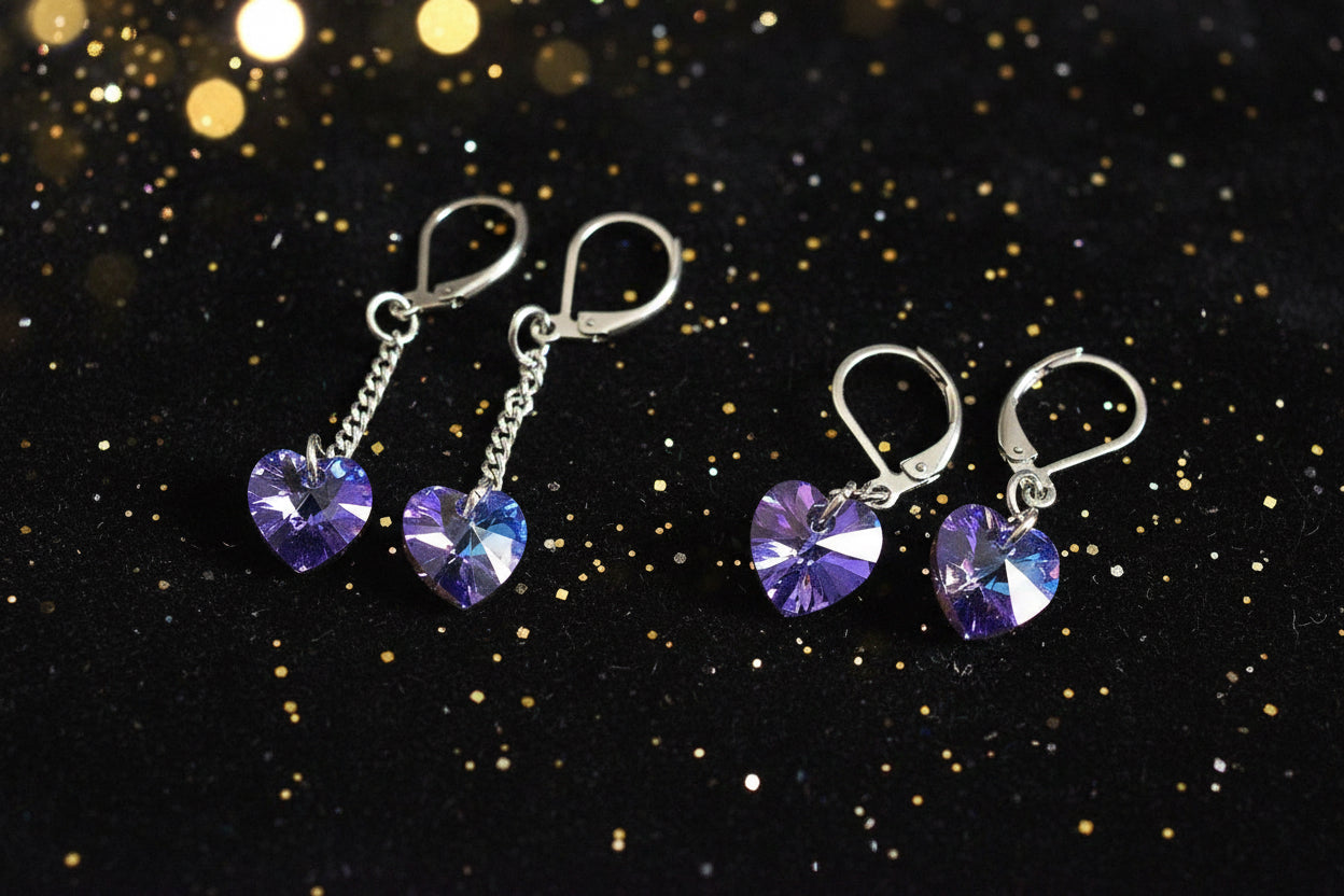 Boucles d’oreilles en inox avec Swarovski