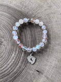 Bracelet en pierres diverses avec parements en inox