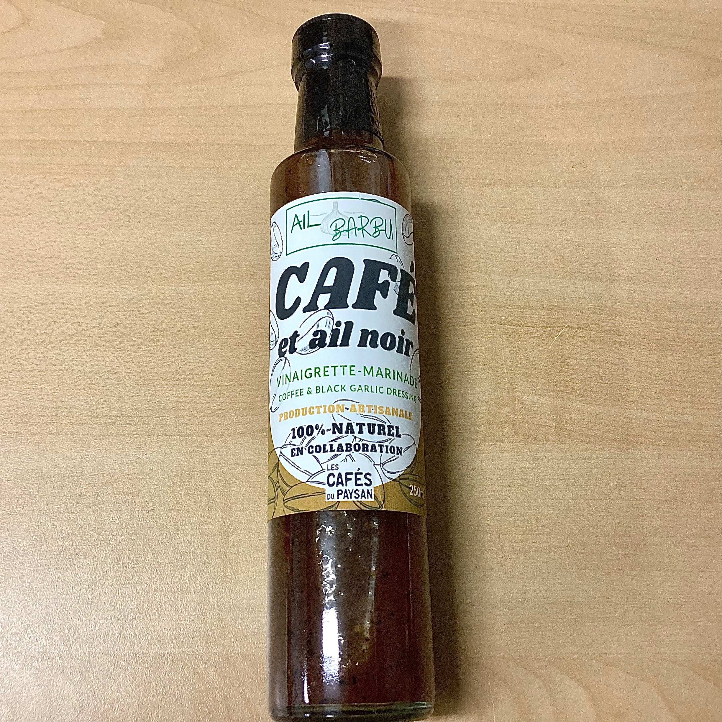 Vinaigrette ail barbu café et ail noir