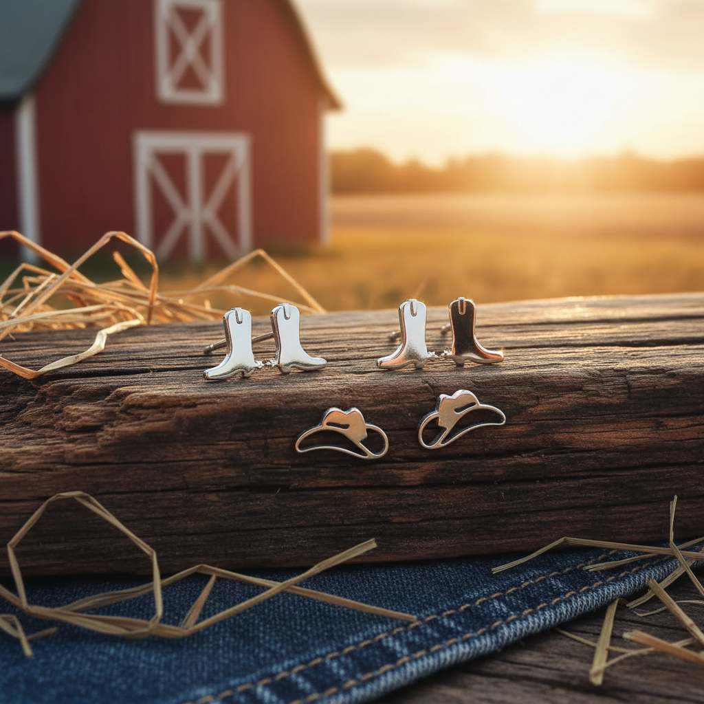 Boucles d’oreilles country en inox