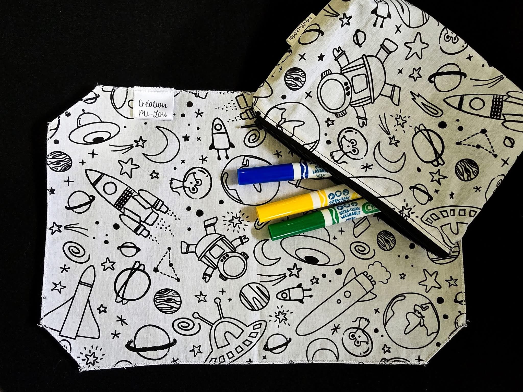 Pochette à colorier planète