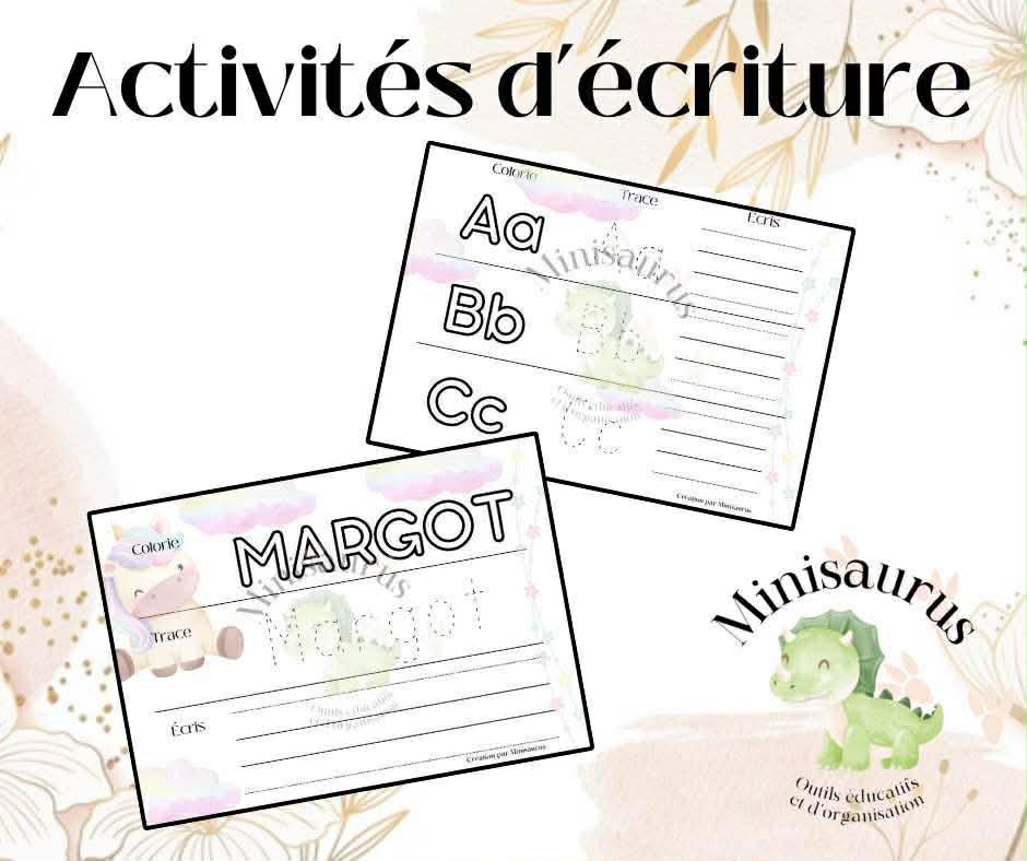 Tableau activités d’écriture