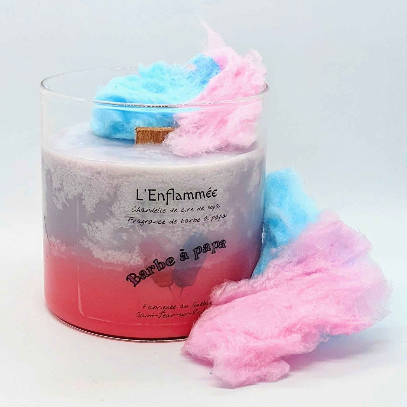 Bougie de soya barbe à papa