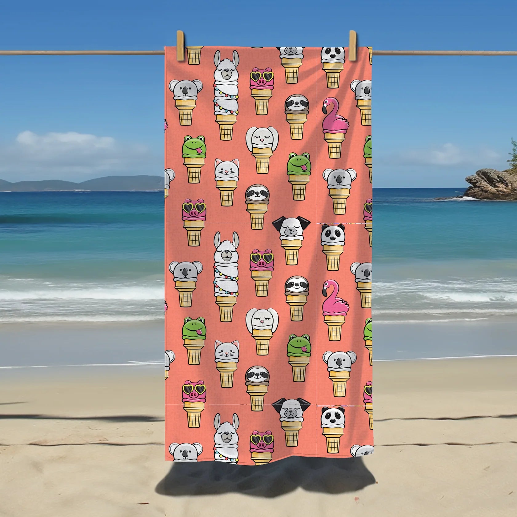 Serviette cornet animaux