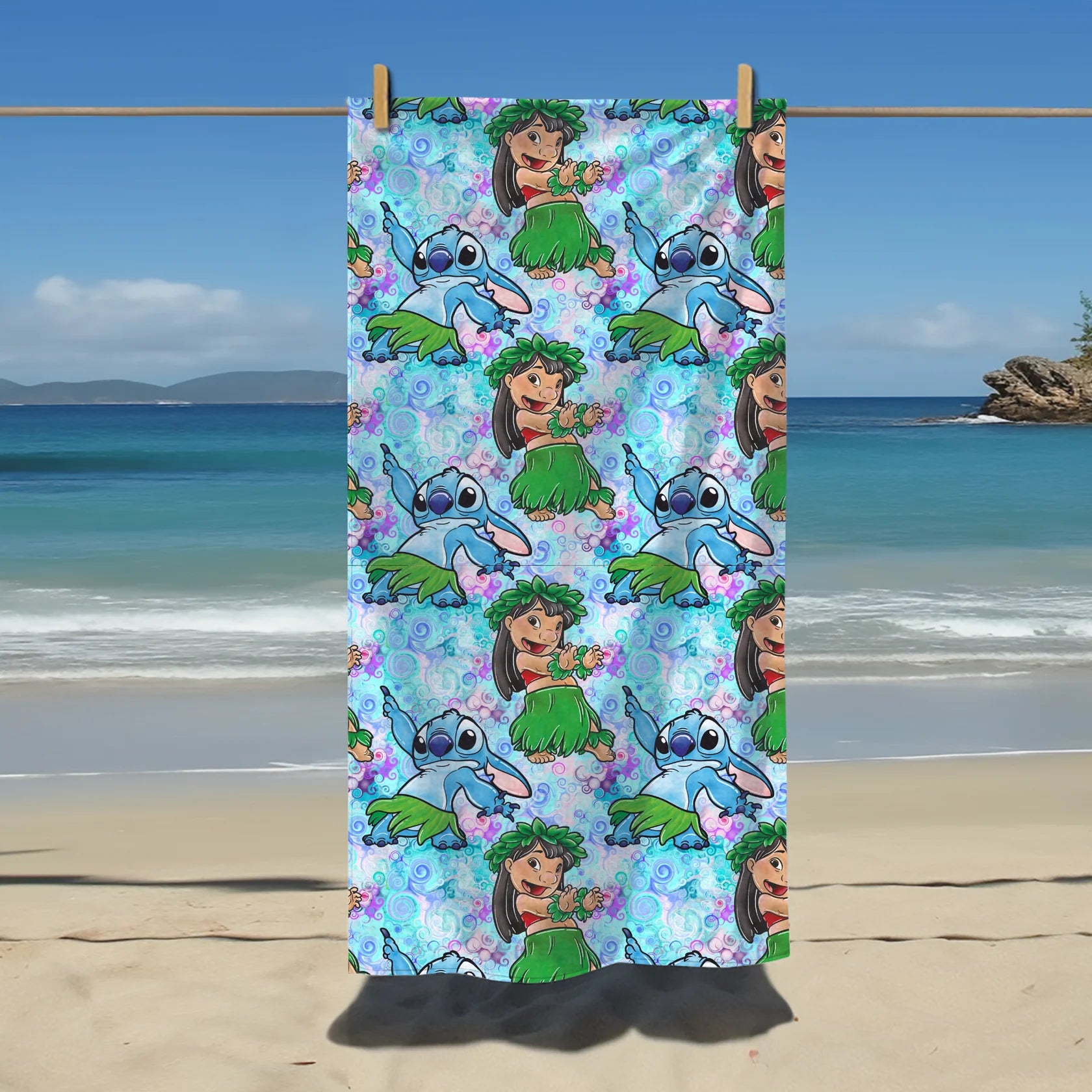 Serviette petit extraterrestre bleu