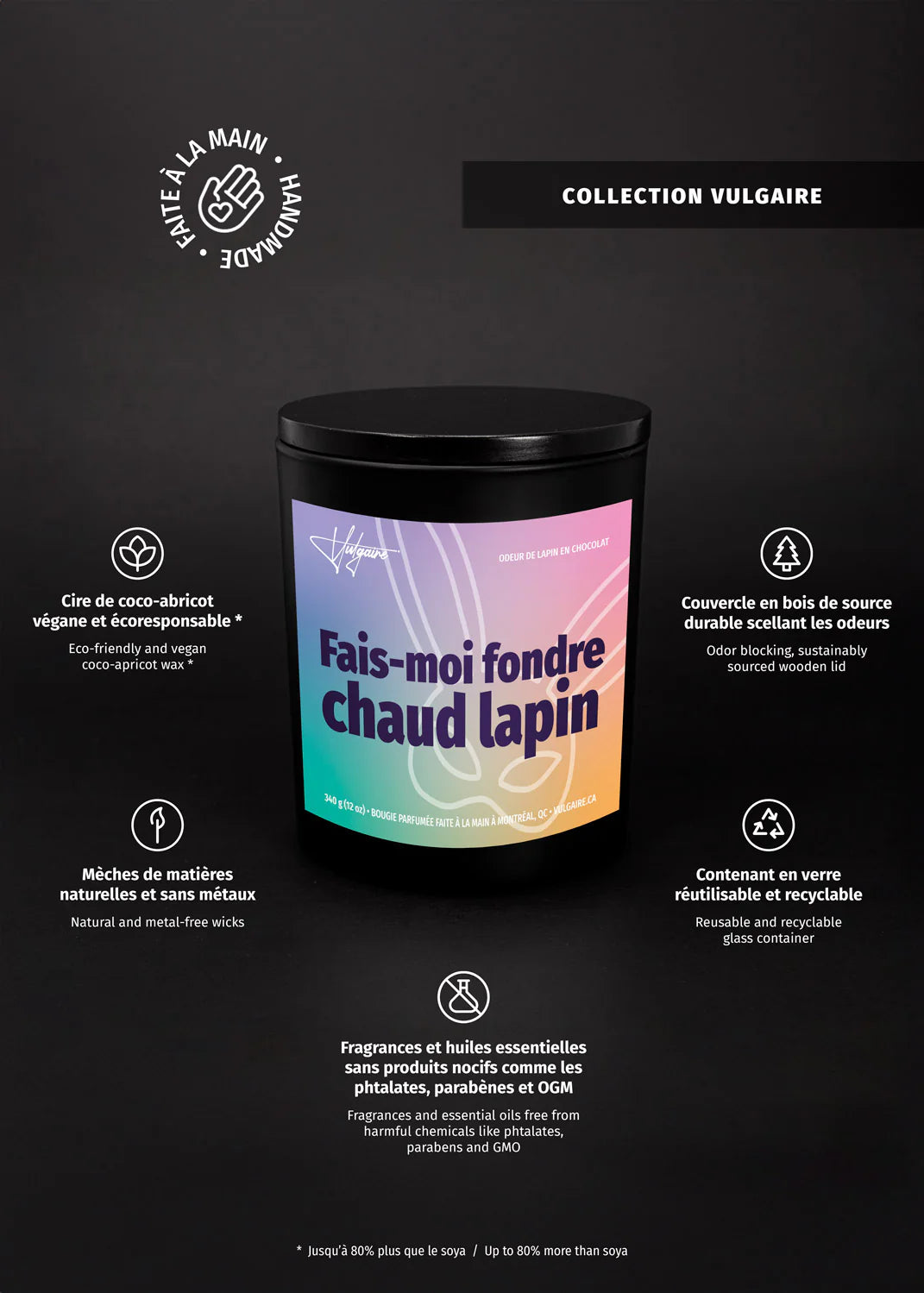 Bougie Fais-moi fondre chaud lapin