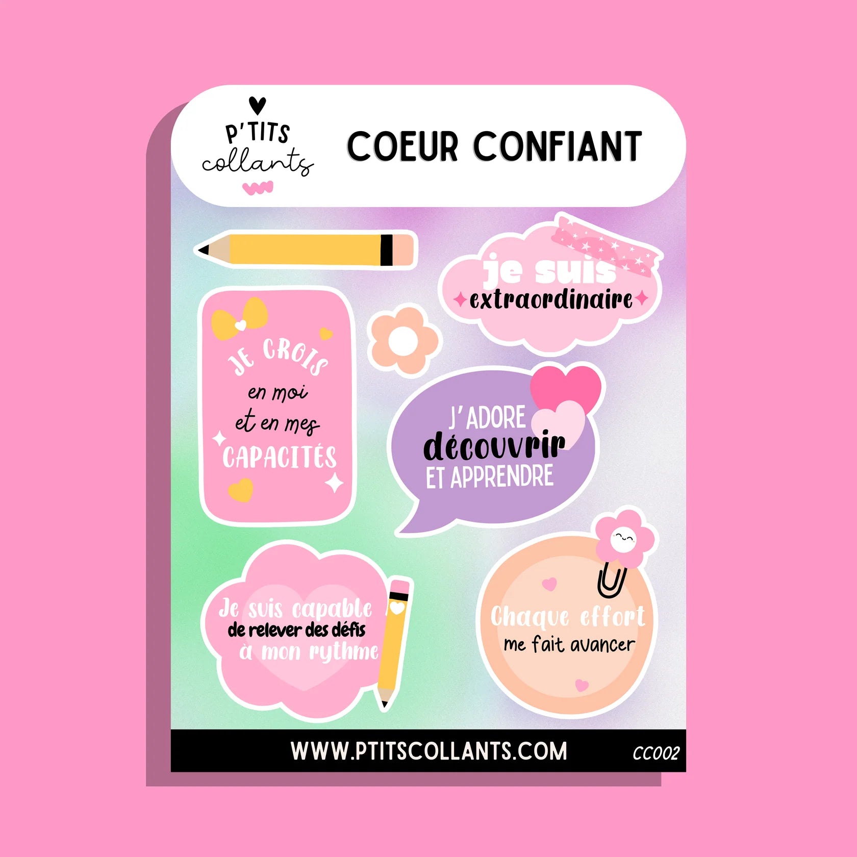 Coeur confiant· Feuille de collants