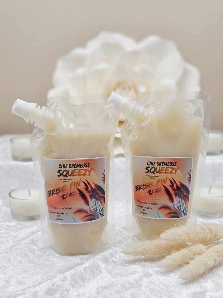 Cire crémeuse à réchaud squeeze, Brise de fin d’été ( gros format 225 g.)