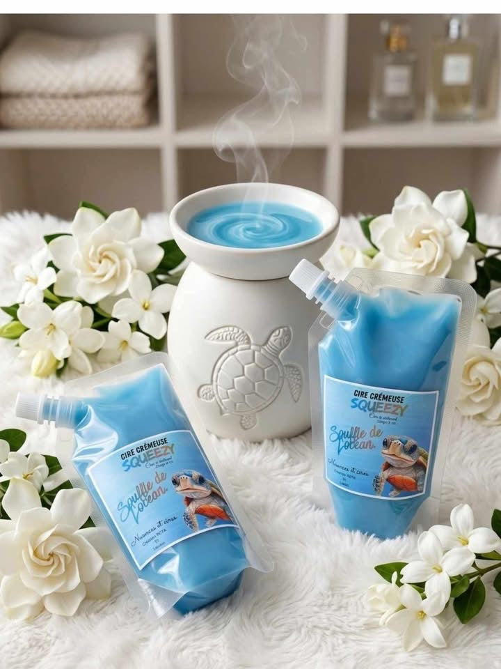 Cire crémeuse à réchaud squeeze souffle de l’océan( gros format 225 g.)