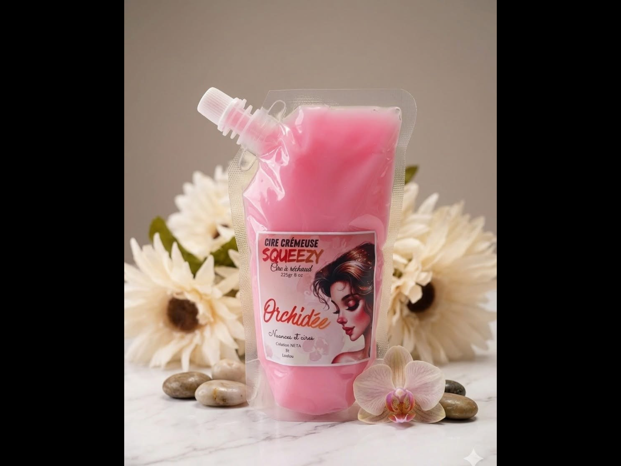 Cire crémeuse à réchaud squeeze orchidée ( gros format 225 g.)