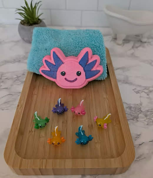 Bombe de bain axolotl avec surprise