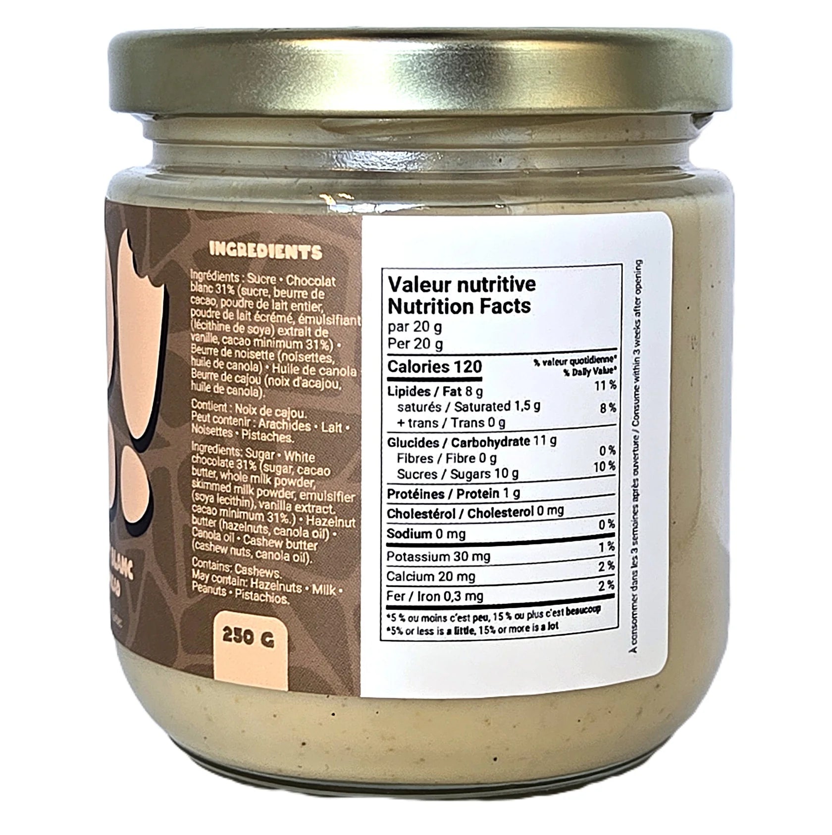 Tartinade Noisette & Chocolat Blanc – 250 g