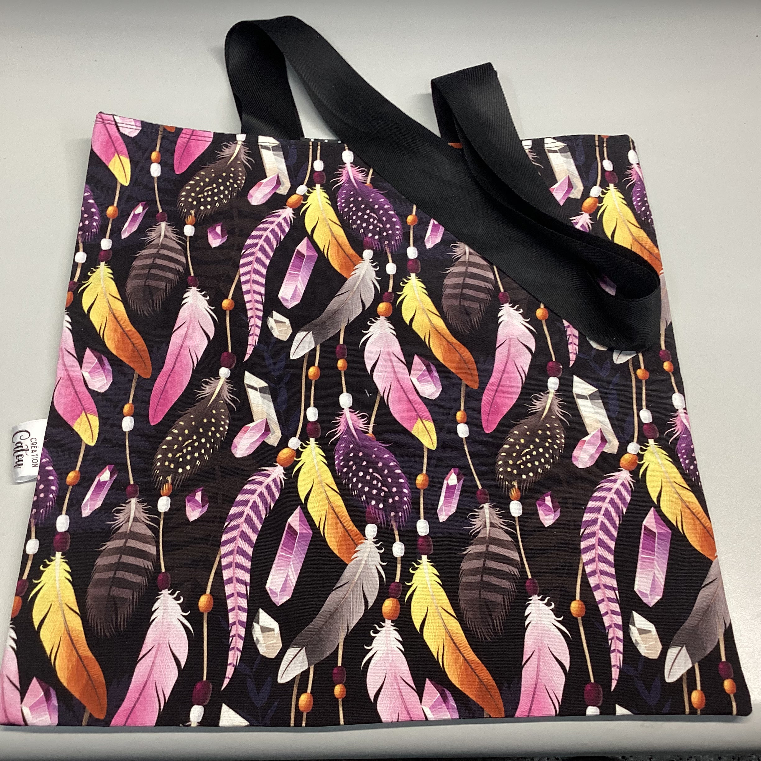 Sac fourre tout plumes colorées