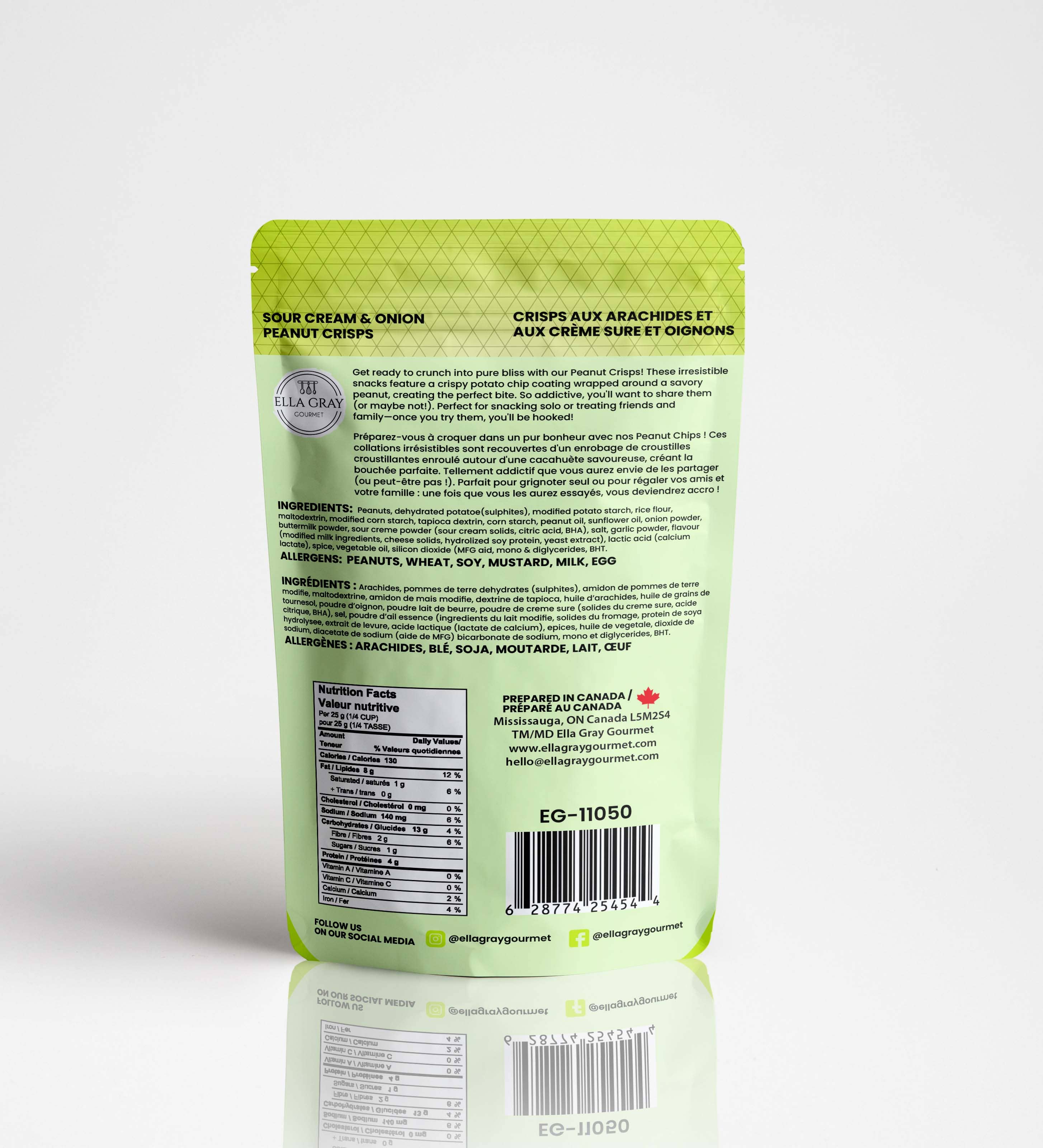 Croustillants d'arachide - Crème aigre et oignon