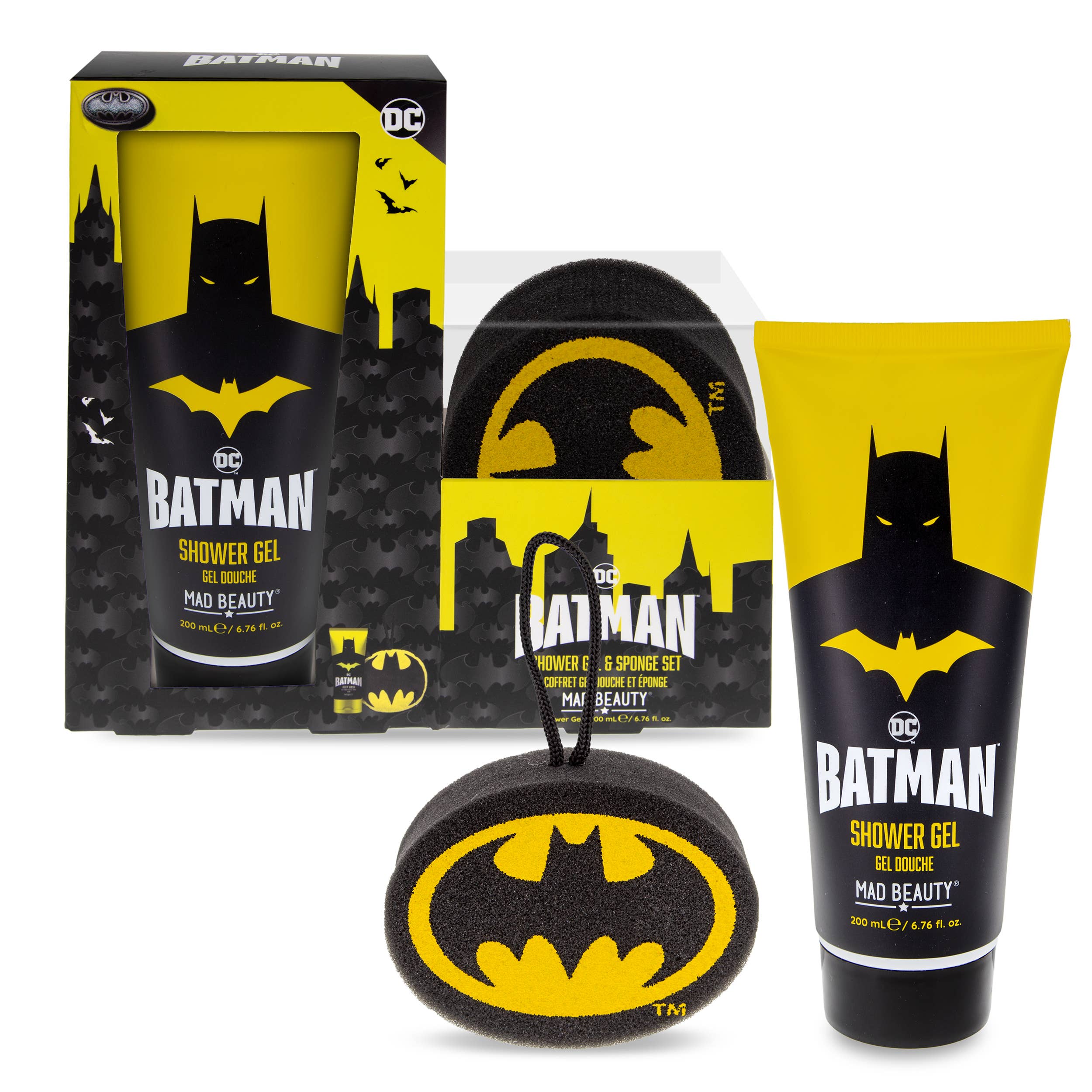 Coffret cadeau gel douche et éponge Batman