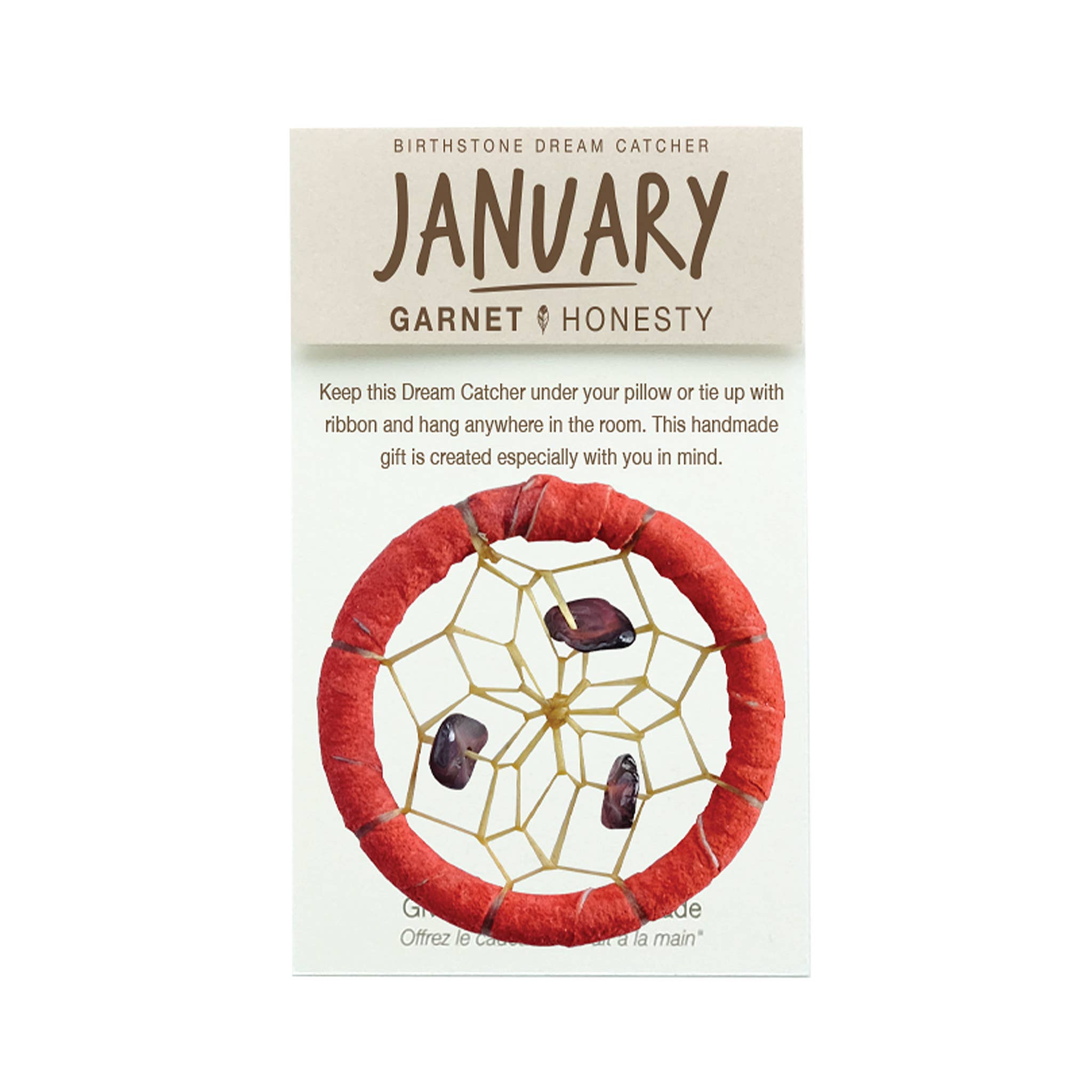 Attrape-rêves Birthstone de 1,5 pouces pour janvier