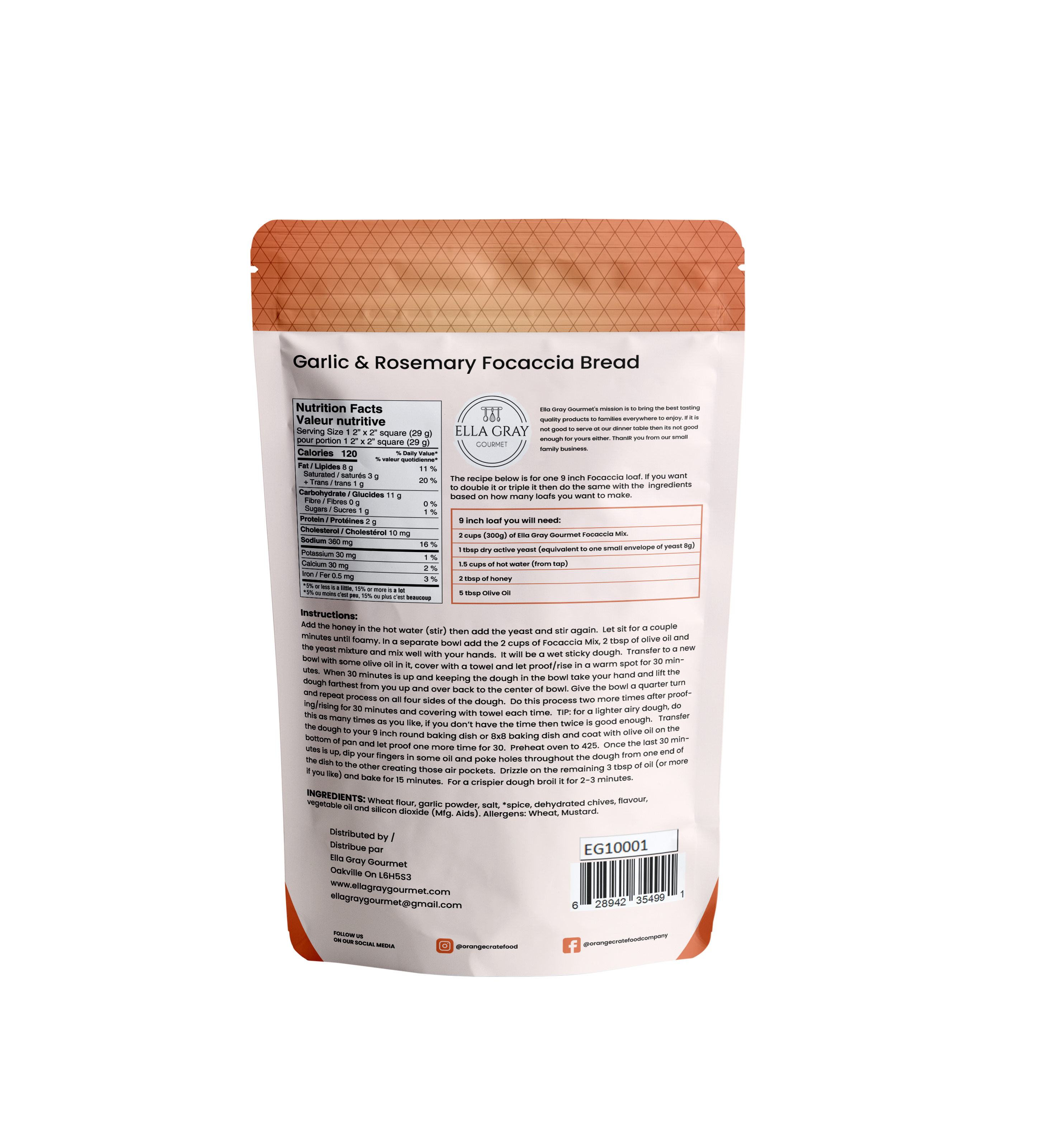 Mélange de focaccia à l'ail et au romarin