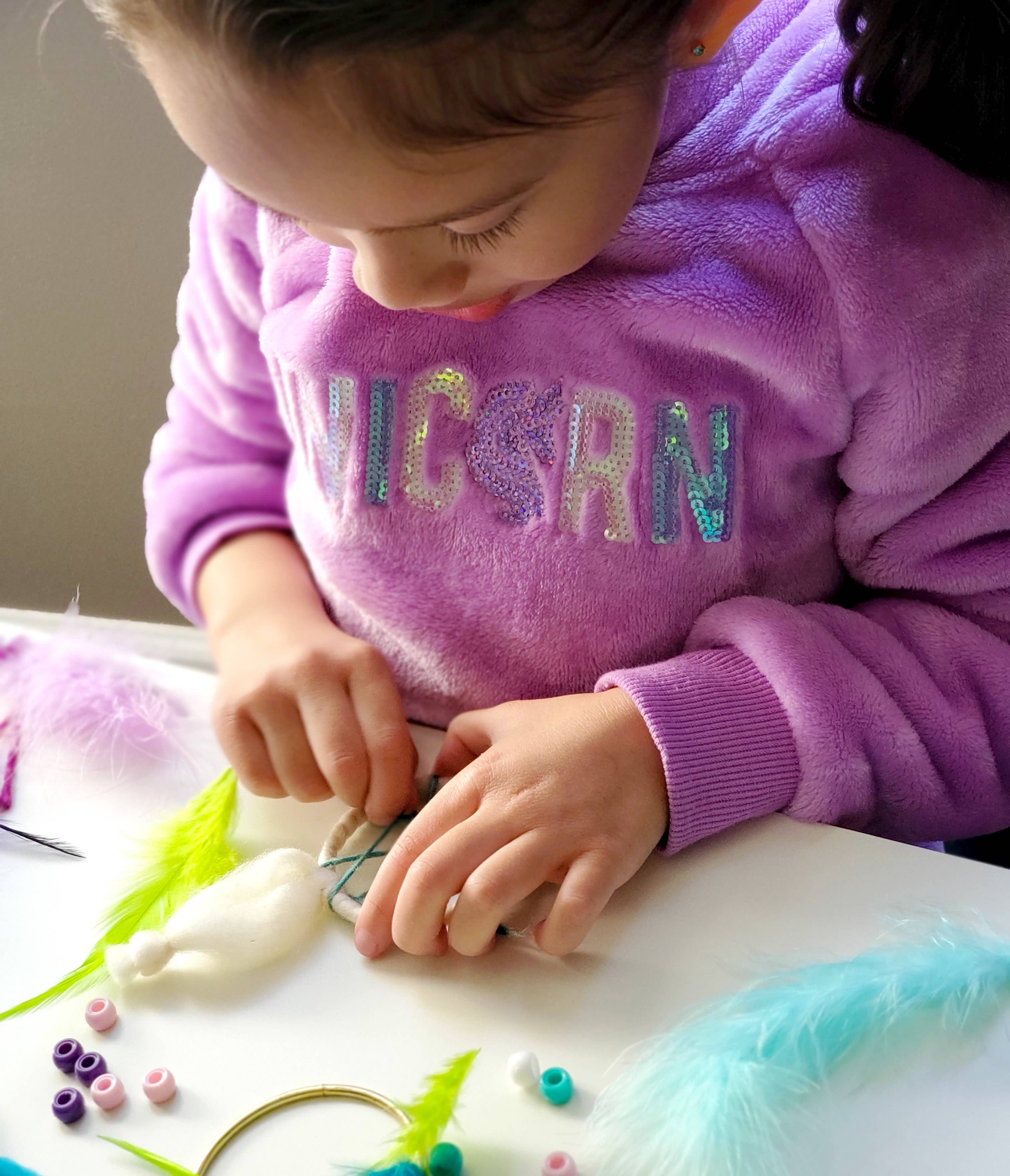 Kit Dream Catcher 2,5 pouces pour enfants - Arc-en-ciel