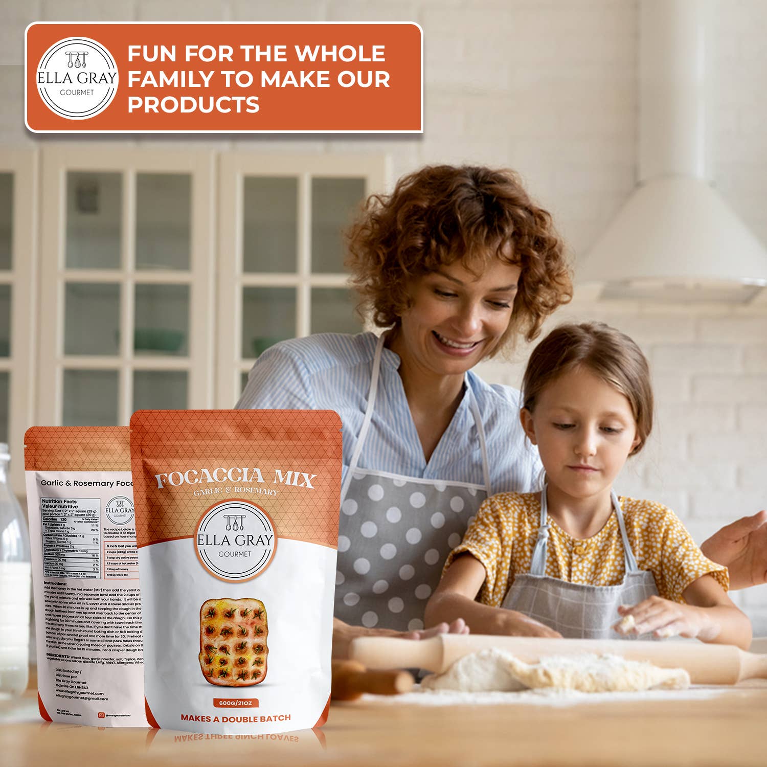 Mélange de focaccia à l'ail et au romarin