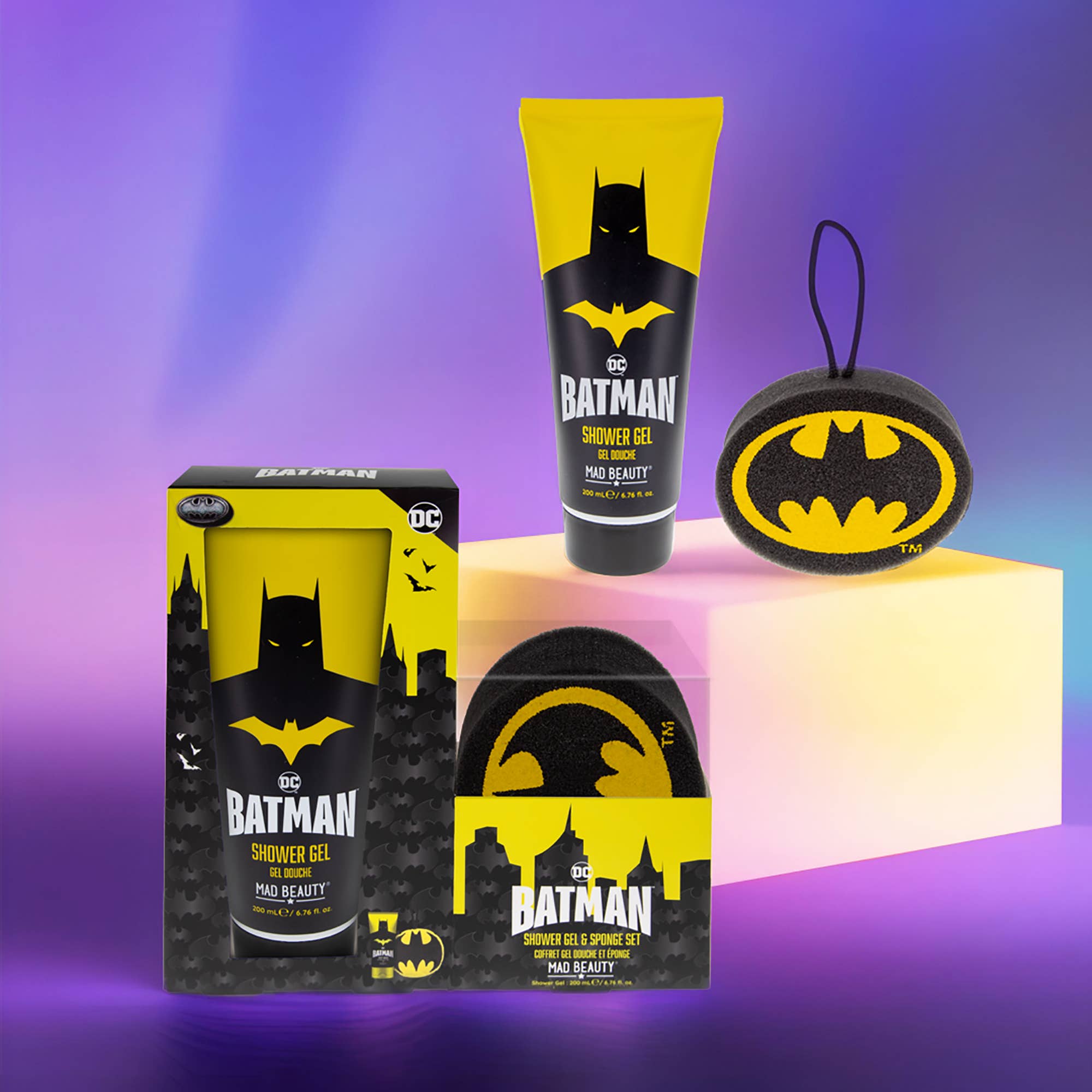 Coffret cadeau gel douche et éponge Batman