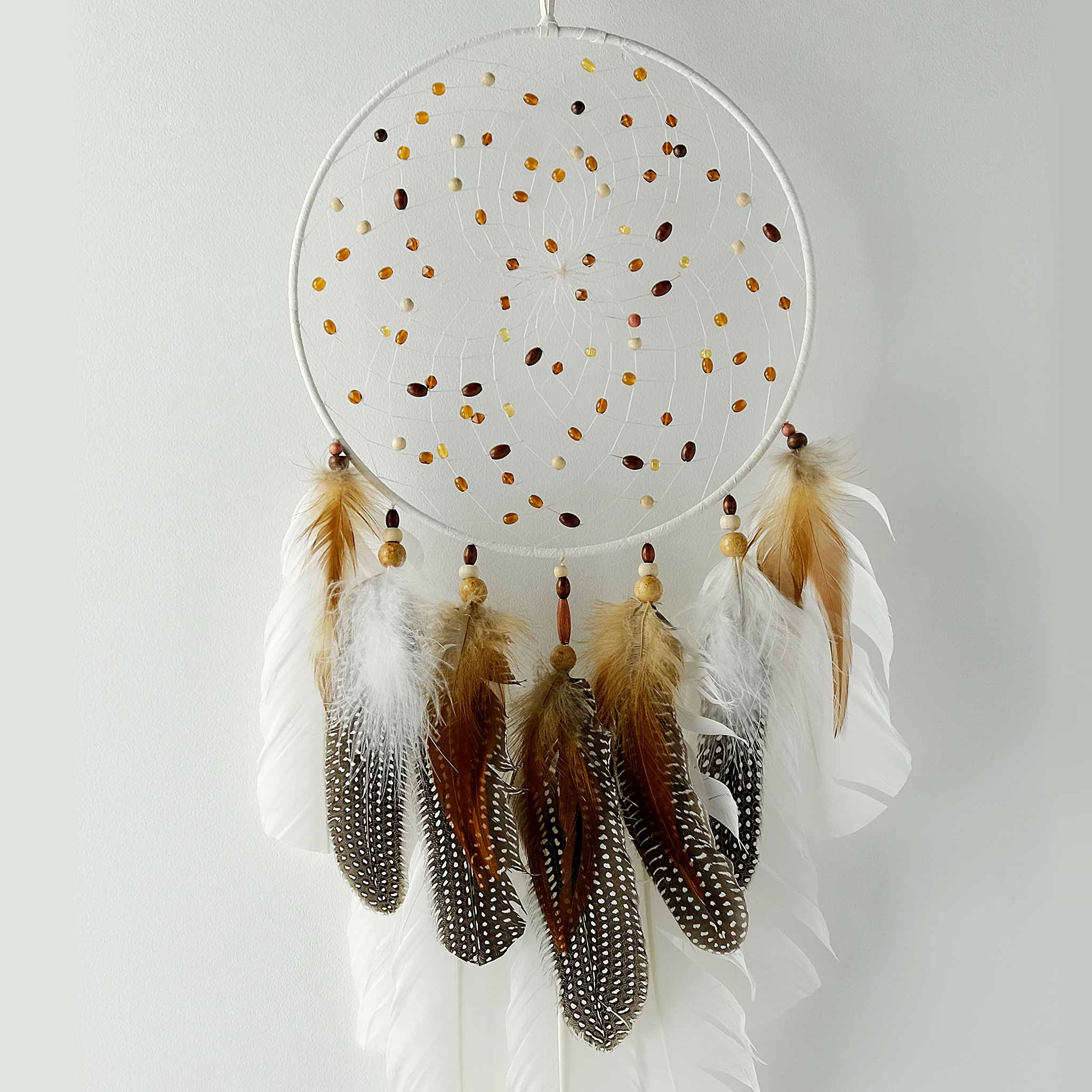 Attrape-rêves White Spirit Plume de 9 po