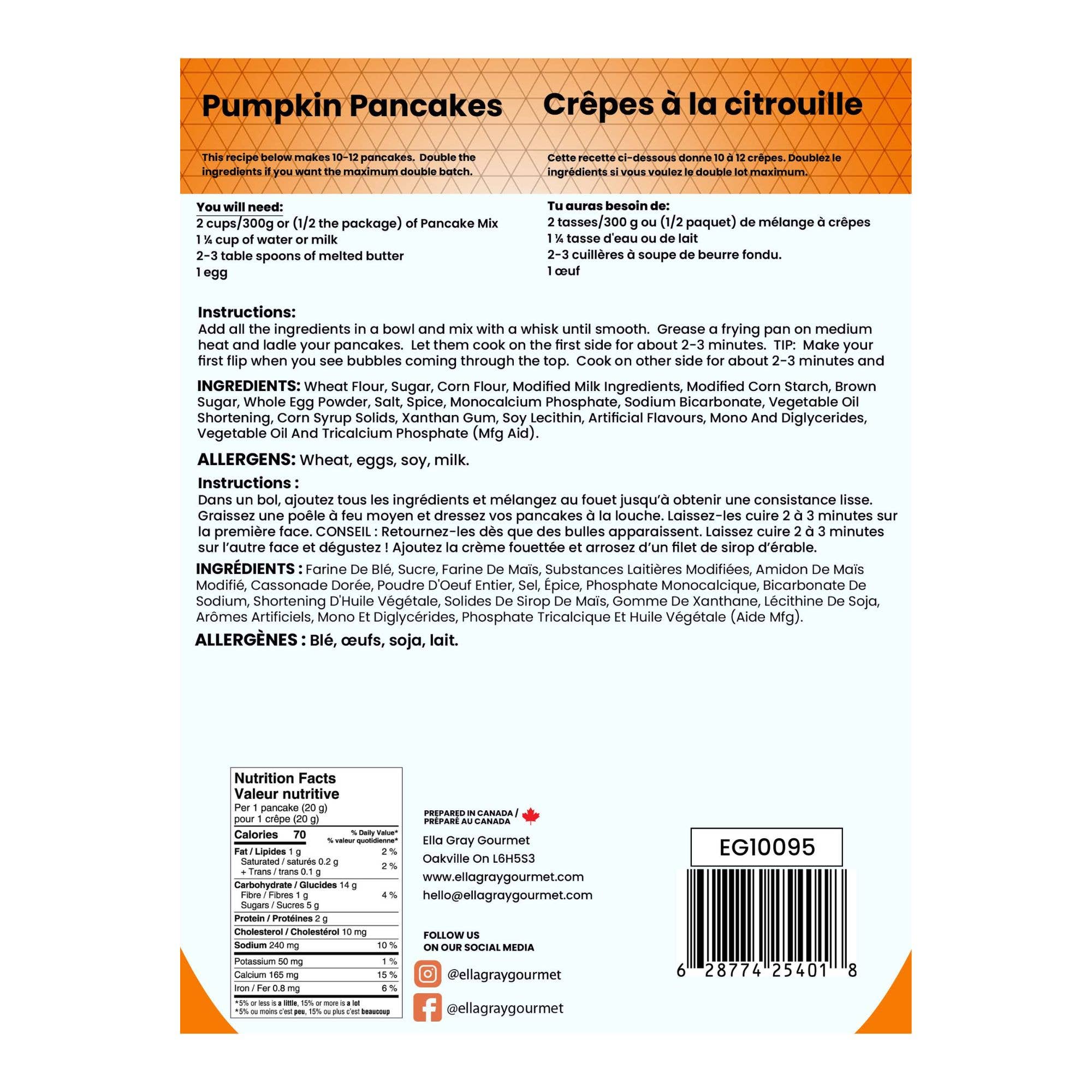 Mélange à crêpes à la citrouille