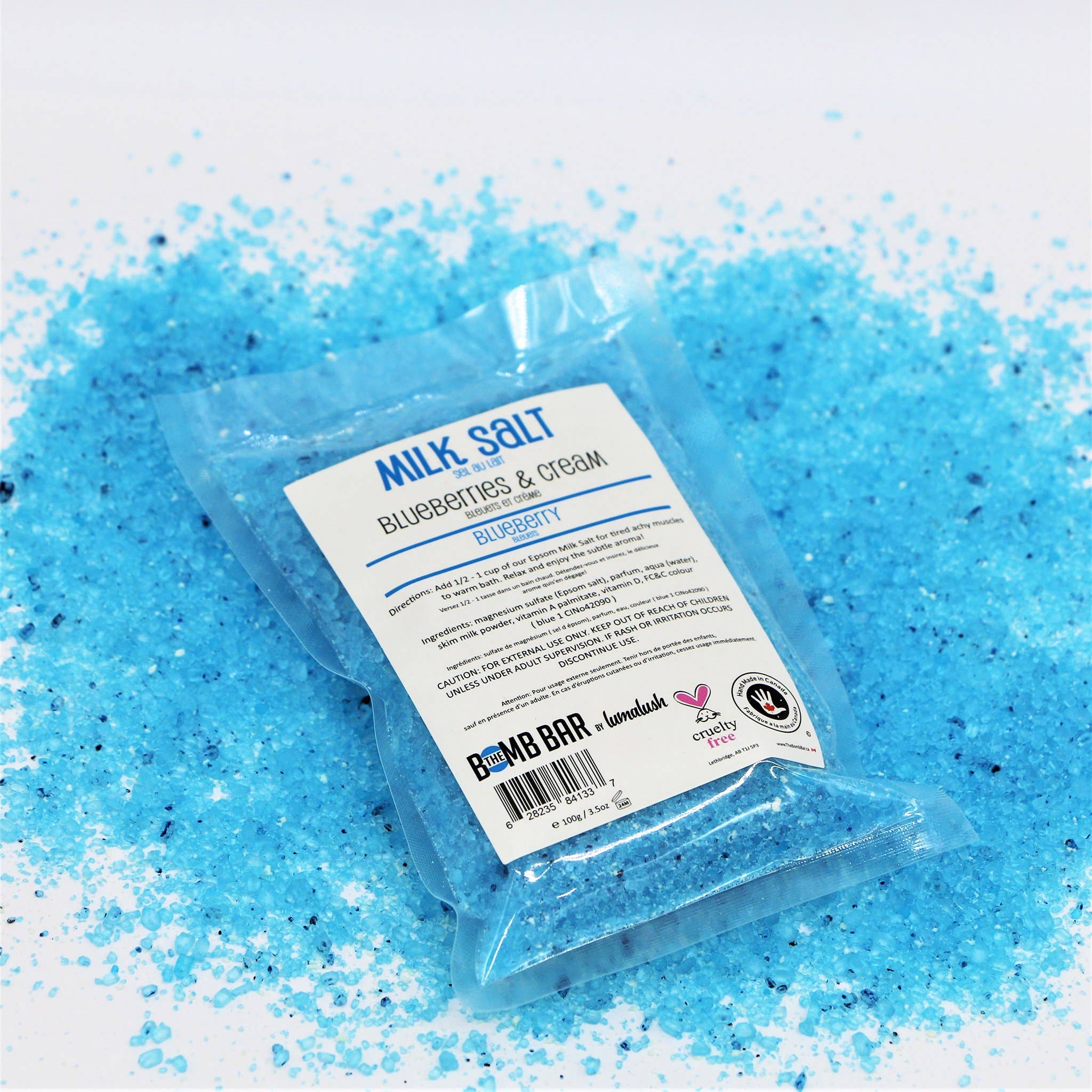 Bain - Sel de lait: Myrtille / blueberries & cream 100g