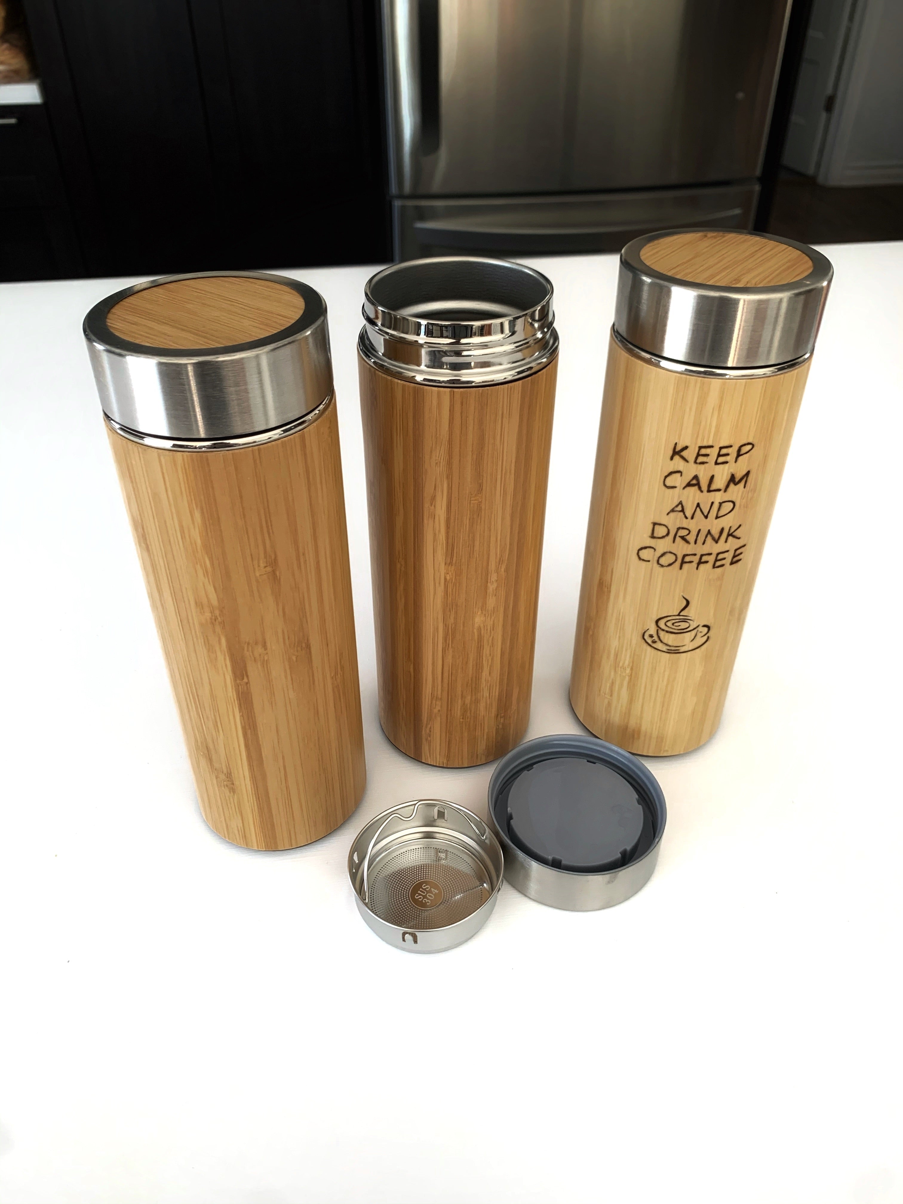 GiftRetail - CHAN BAMBOO Bouteille isotherme - pas cher